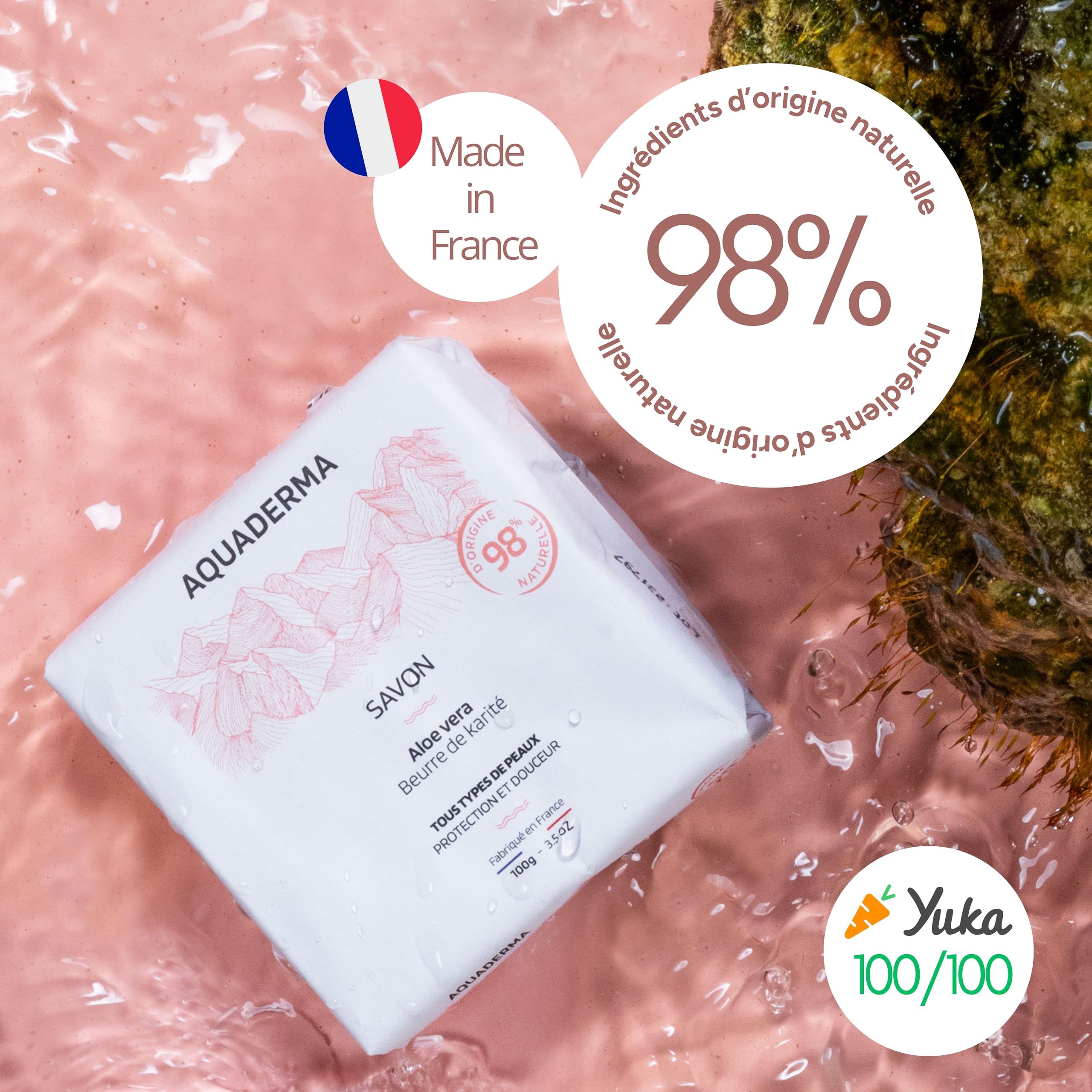 Savon Solide Beurre de Karité & Aloe Vera BIO 100g - 98% Origine Naturelle & Made in France - Protection & Douceur - Tous Types de Peaux