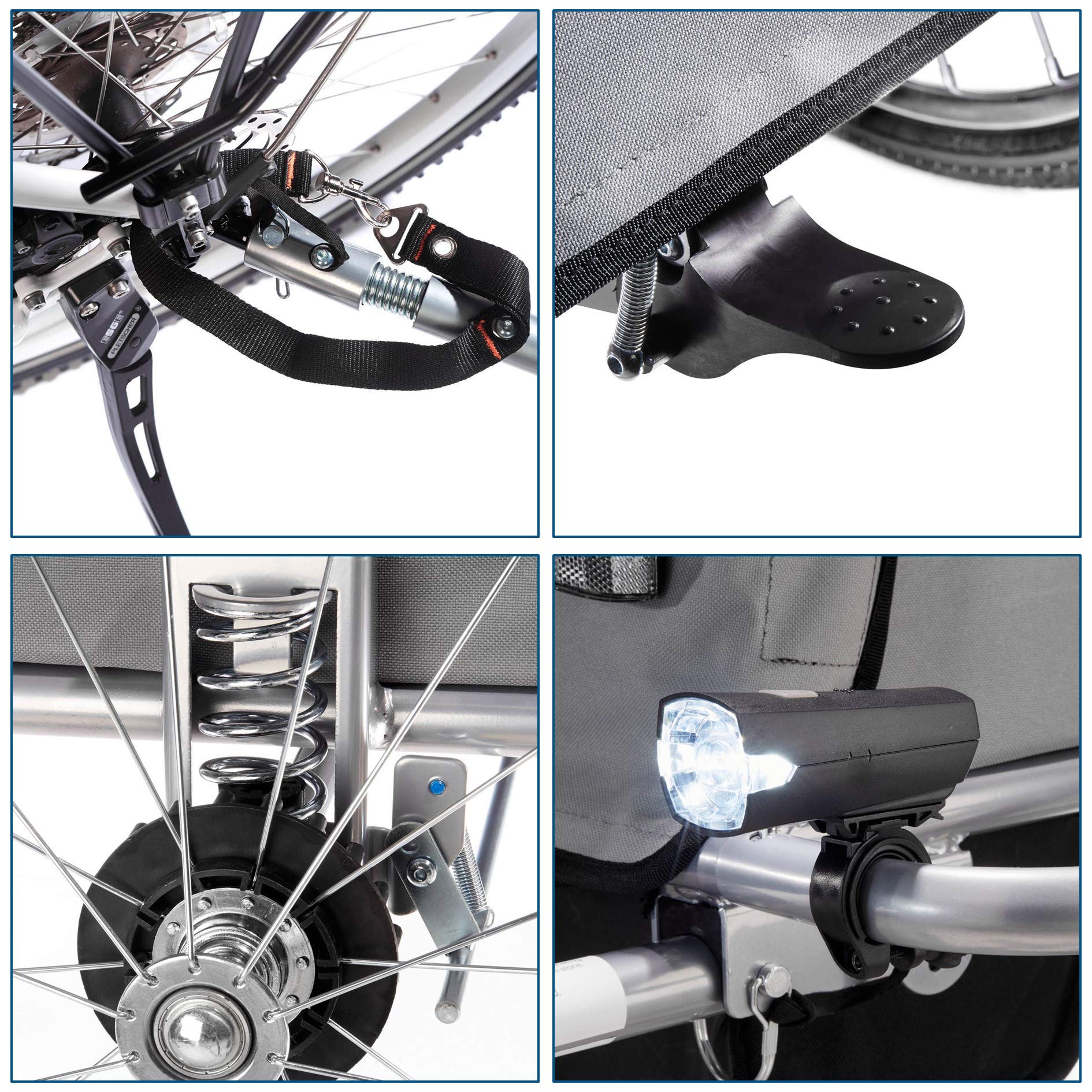 Fischer Niños Remolque de Bicicleta con suspensión TÜV/GS, Verde/Antracita, 86388 E43014
