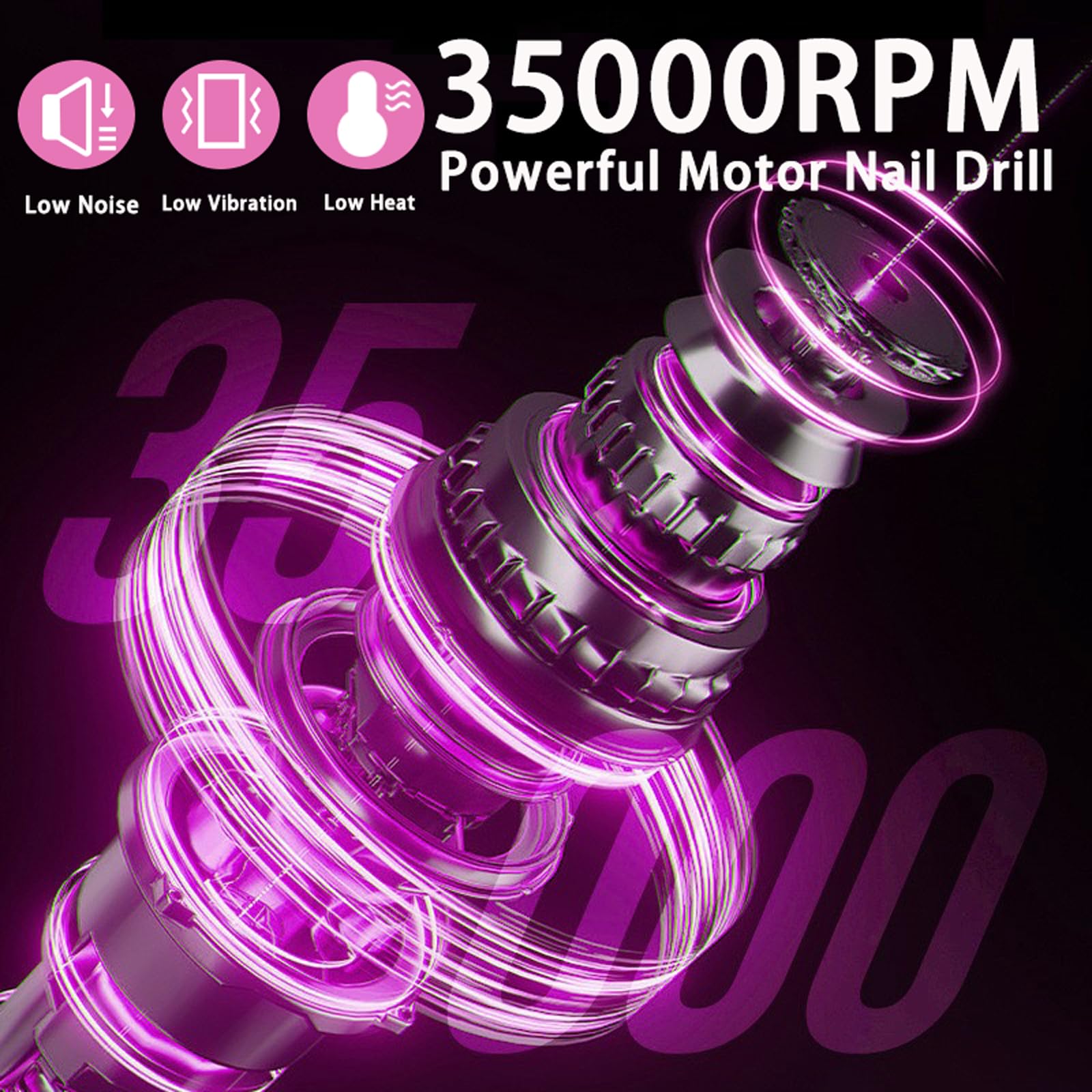 Elektrischer Nagelfräser Professionell, Tragbare Nagelfeile für Acryl-Gel-Nägel, 35000 U/min Kabelloses wiederaufladbares Nagelbohrer-Kit mit 13 Bits und 56 Schleifbändern, LED-Bildschirm (Weiß) | 35000 U/min Elektrische Nagelfeile für Acryl-Gel-Nägel, Na