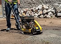 Vista 4 de Stark USA 7.0HP 5000VPM 5500MAX Gas Vibration Compaction Force 20 x 14 inch Plate Compactor Tamper Concrete w/Built-in Wheel
