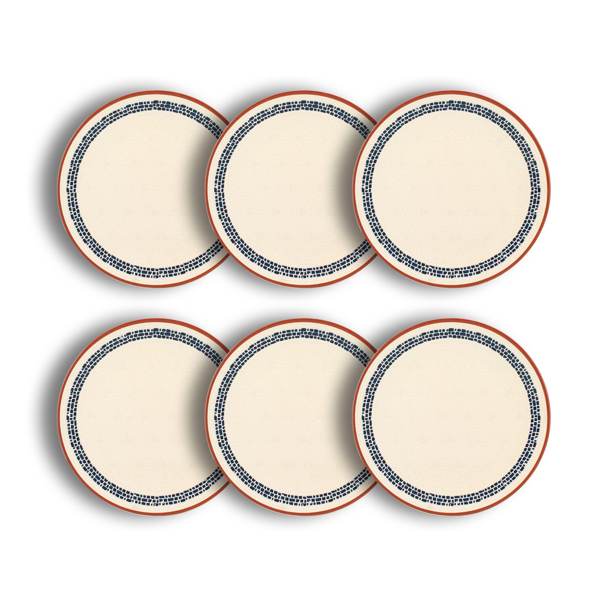 NOVASTYL - Lot 6 assiettes plates amatxi 25cm en faience blanc - 2614790