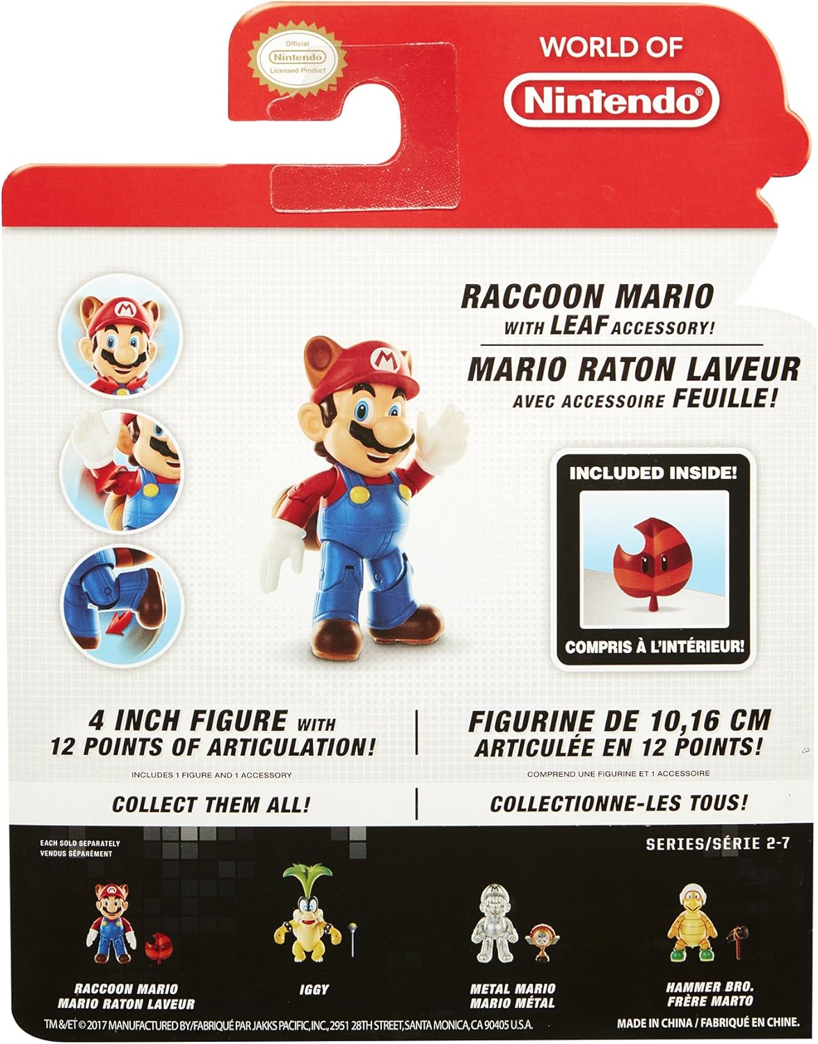 Nintendo Super Mario Raccoon Mario 4” Articulated Figure with Leaf Accessory - Image 10