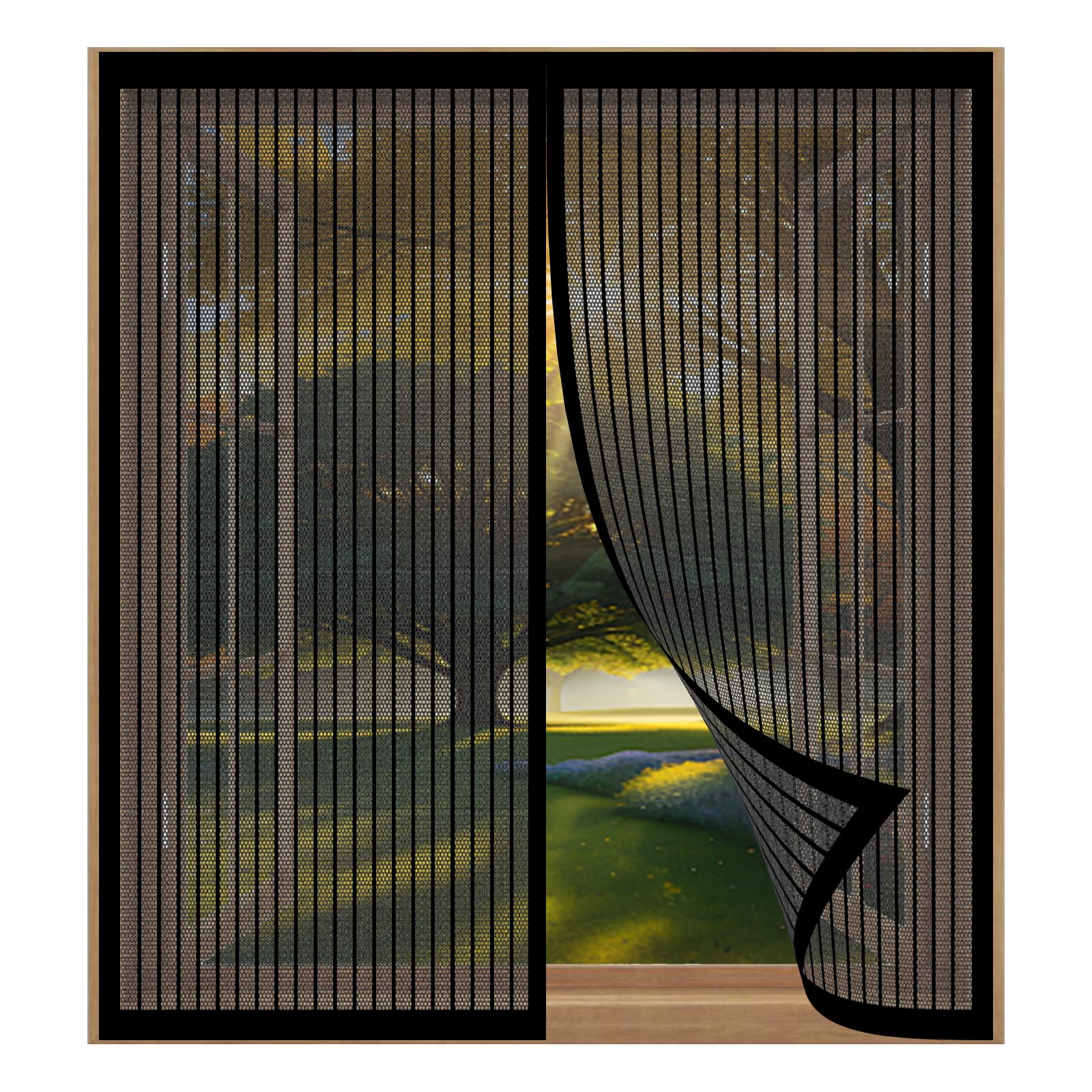 Fly Screen Mosquito Net 87 x 129 cm Easy Installation No Drilling Or Screwing Reinforced Anti-Tearing Insect Fly Mesh for Windows Nets to Keep Bugs Out, Black