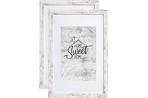 Rustic White 11x17 Picture Frame: Display 8x12 Photos with Mat or 11x17 Without
