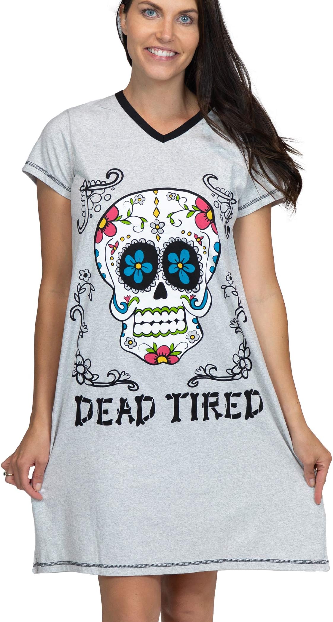 Lazy One Women's Nightgown, Funny V-Neck Sleep Shirt for Women