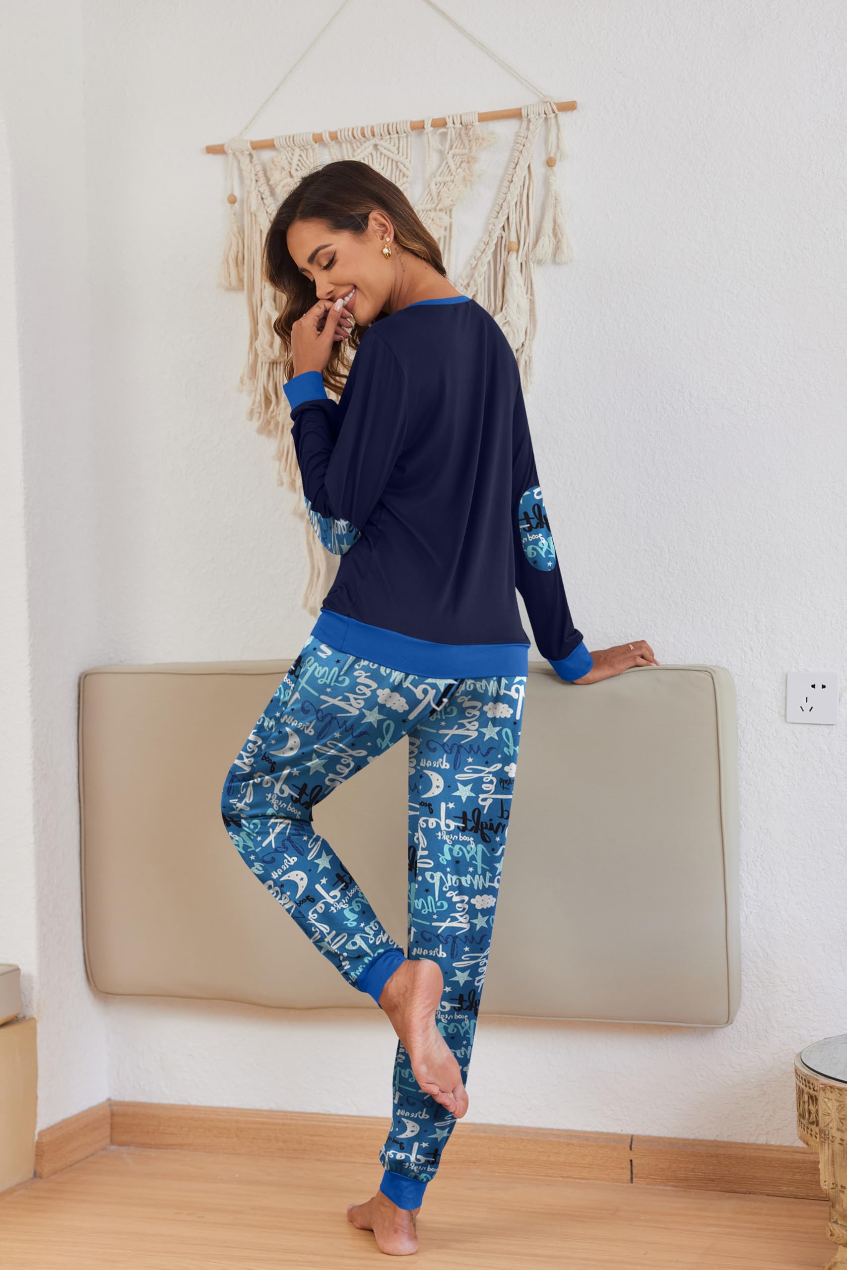 Ekouaer Pigiama Donna Invernali Set Pigiama Donna Lungo Pigiama Donna Invernale Comodo Pigiama Due Pezzi da Donna