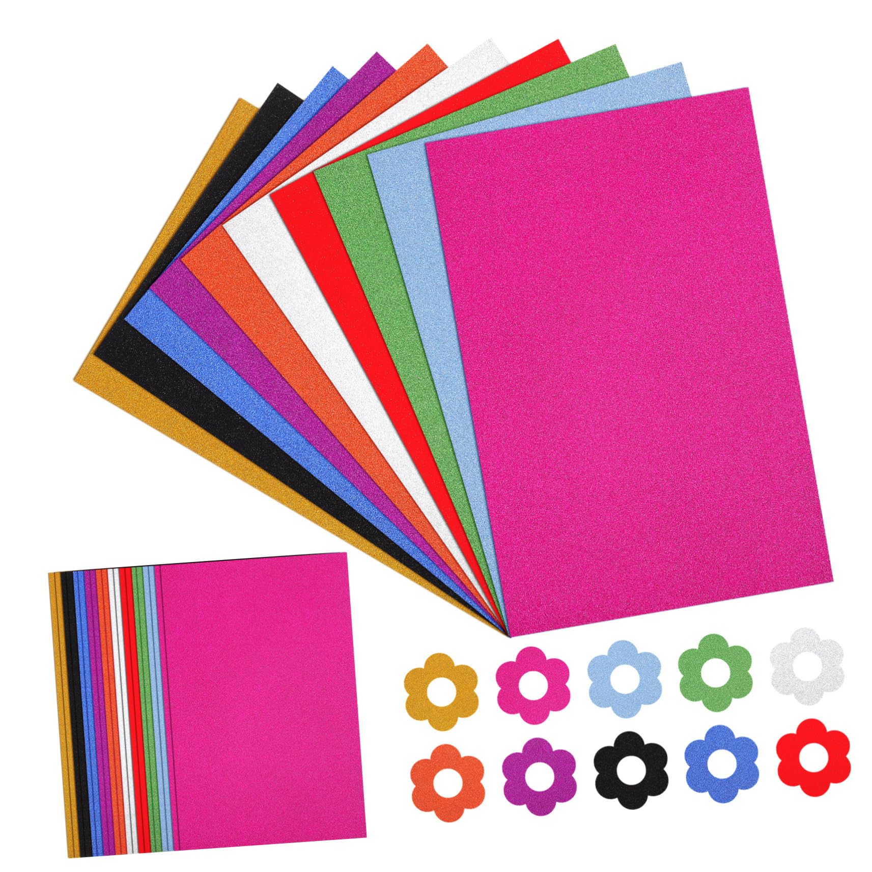 NUOBESTY Cartoncini Glitterati Colorati per Origami Artigianato 60 Fogli Resistenti e Spessi da 250g per Scrapbooking e Bricolage Colore Casuale