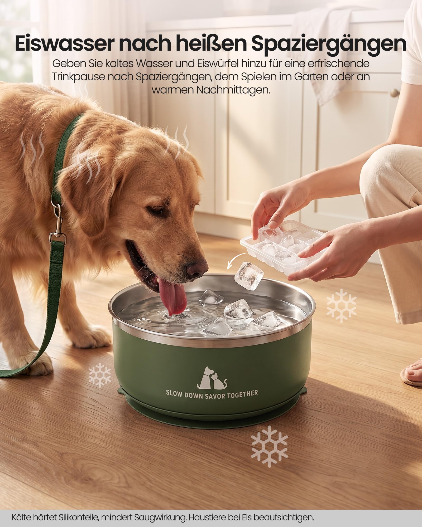 Kittyspout Hundenapf, Anti-Schling-Napf für Hunde, 64 oz, Waldgrün