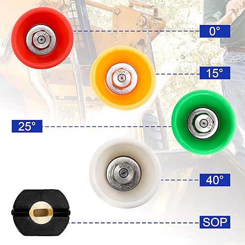 Miniatura 6 de RIDGE WASHER Protector de boquilla para lavadora a presión, puntas de boquilla de lavadora con soporte protector, 5 puntas de lavado a presión con