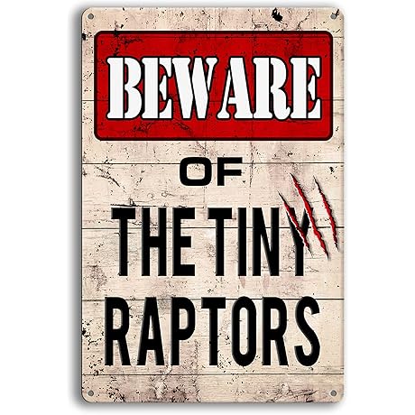 Tiny Raptors Chicken Signs, Home, Kitchen, Outdoor Decor