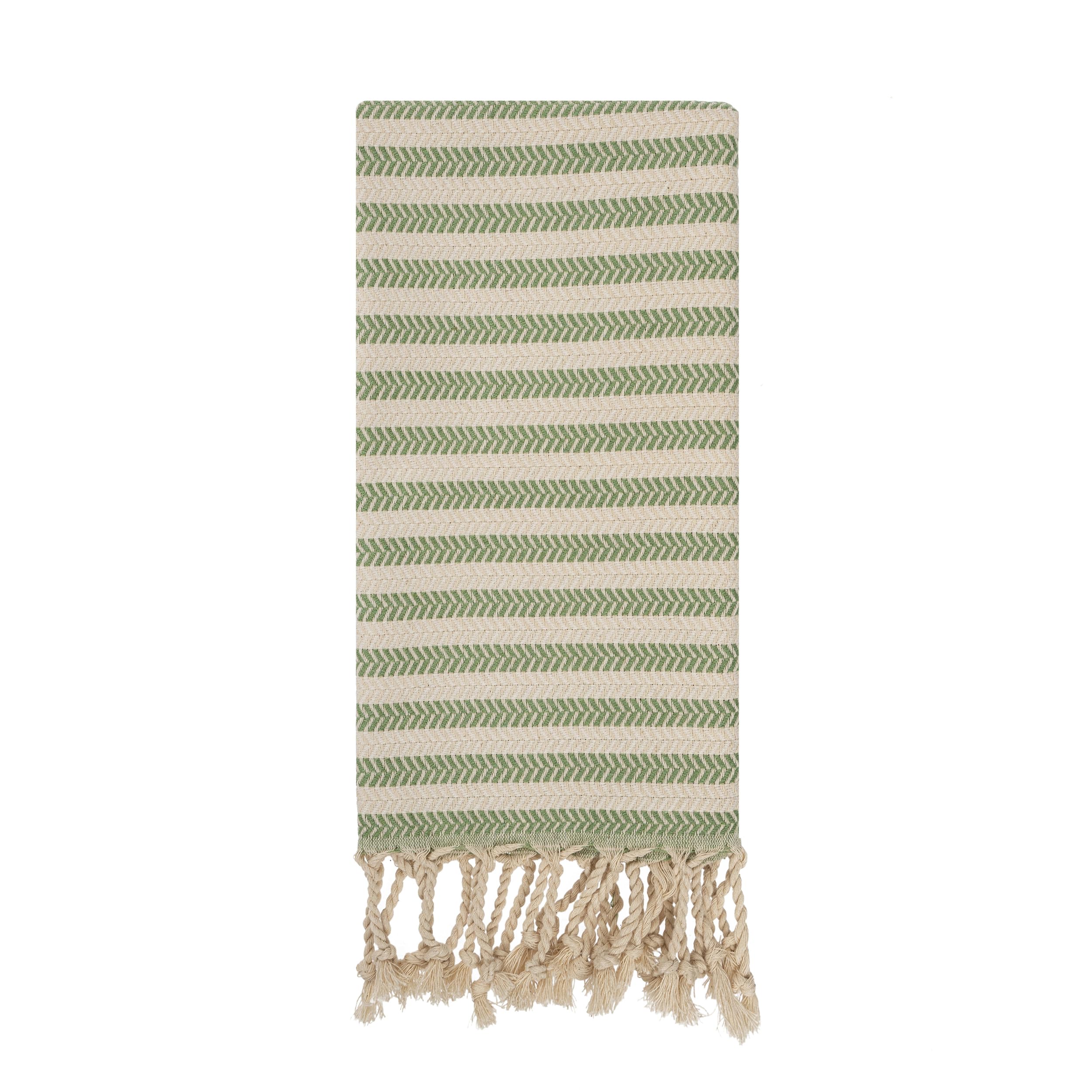 Blue Beach Turkish Towel Striped - 90 x180cm Large Turkish Hammam Peshtemal Towel - Super Absorbent, Quick Dry, Lightweight, Compact Towels for Swimming, Bath, Gym, Sauna and Travel (1, Green)