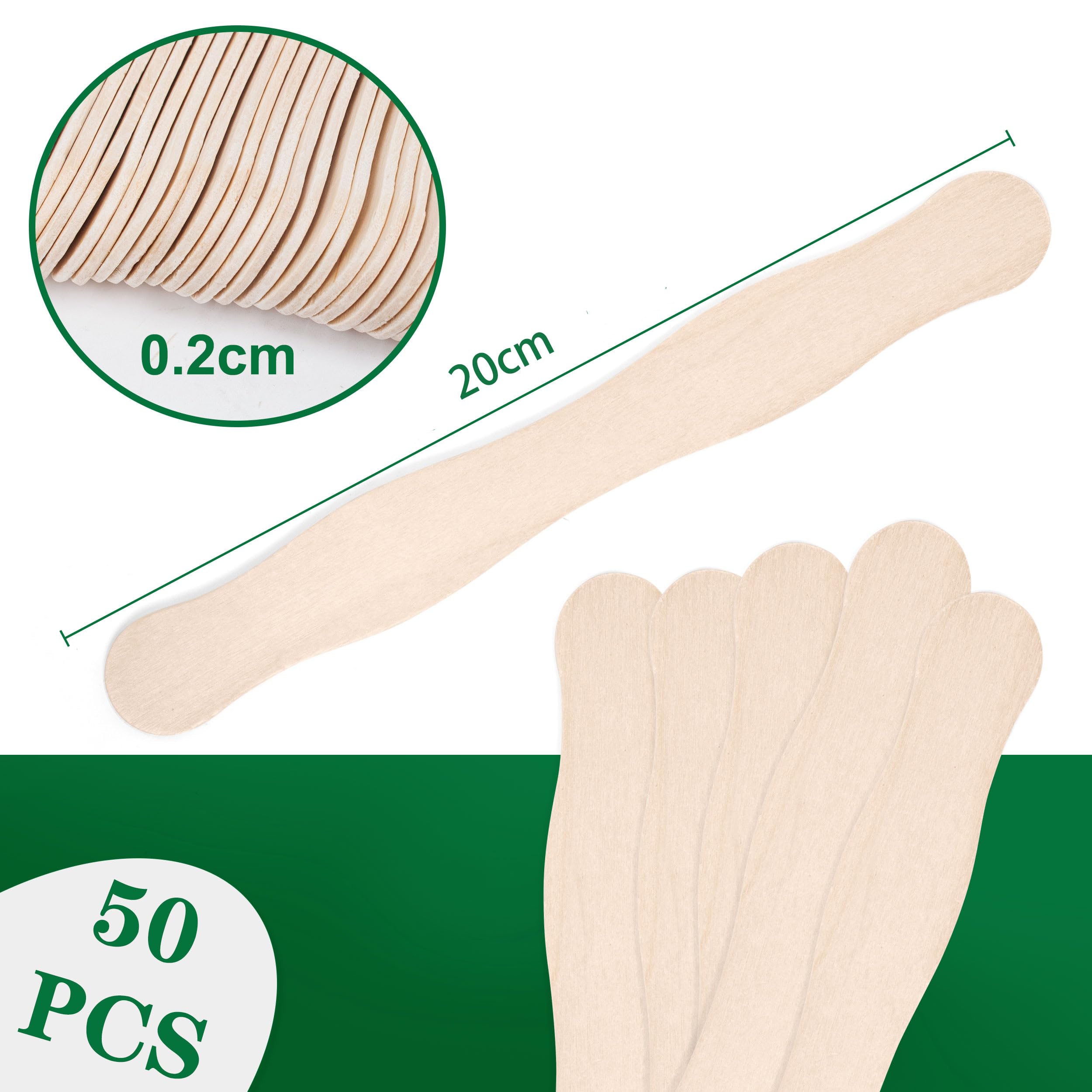 ANTETOK Lot De 50 Bâtons D'Éventail 20 Cm - Bâtons En Bois Géants Pour Sucettes, Travaux Manuels, Mariages Et Artisanat