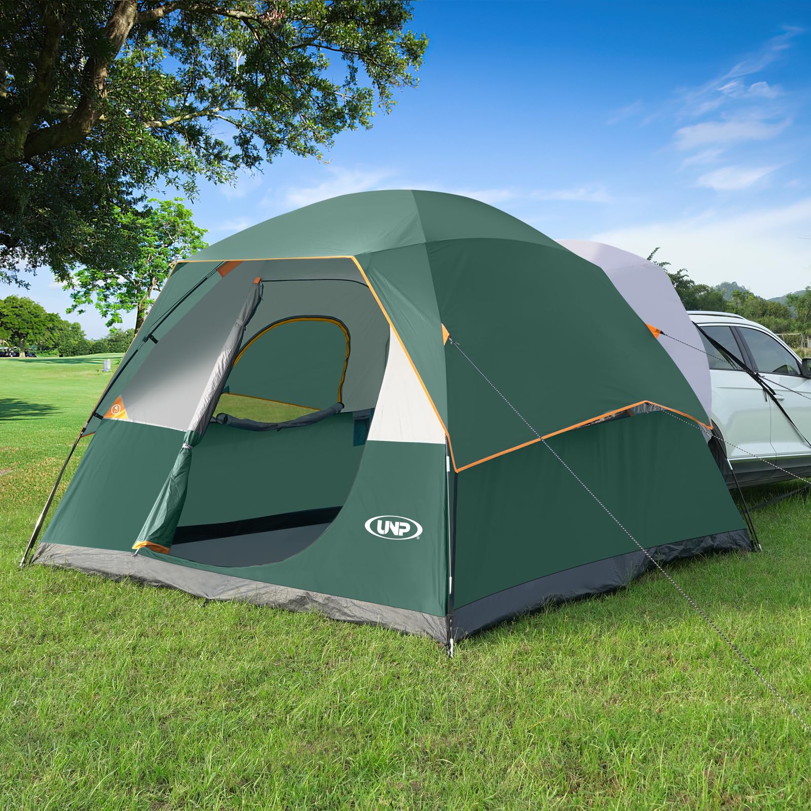 UNP Tienda de campaña Tipo Domo para SUV, para 6 Personas, fácil de Instalar, Tienda de campaña para vehículos con Mosca de Lluvia de 10 x 10 pies