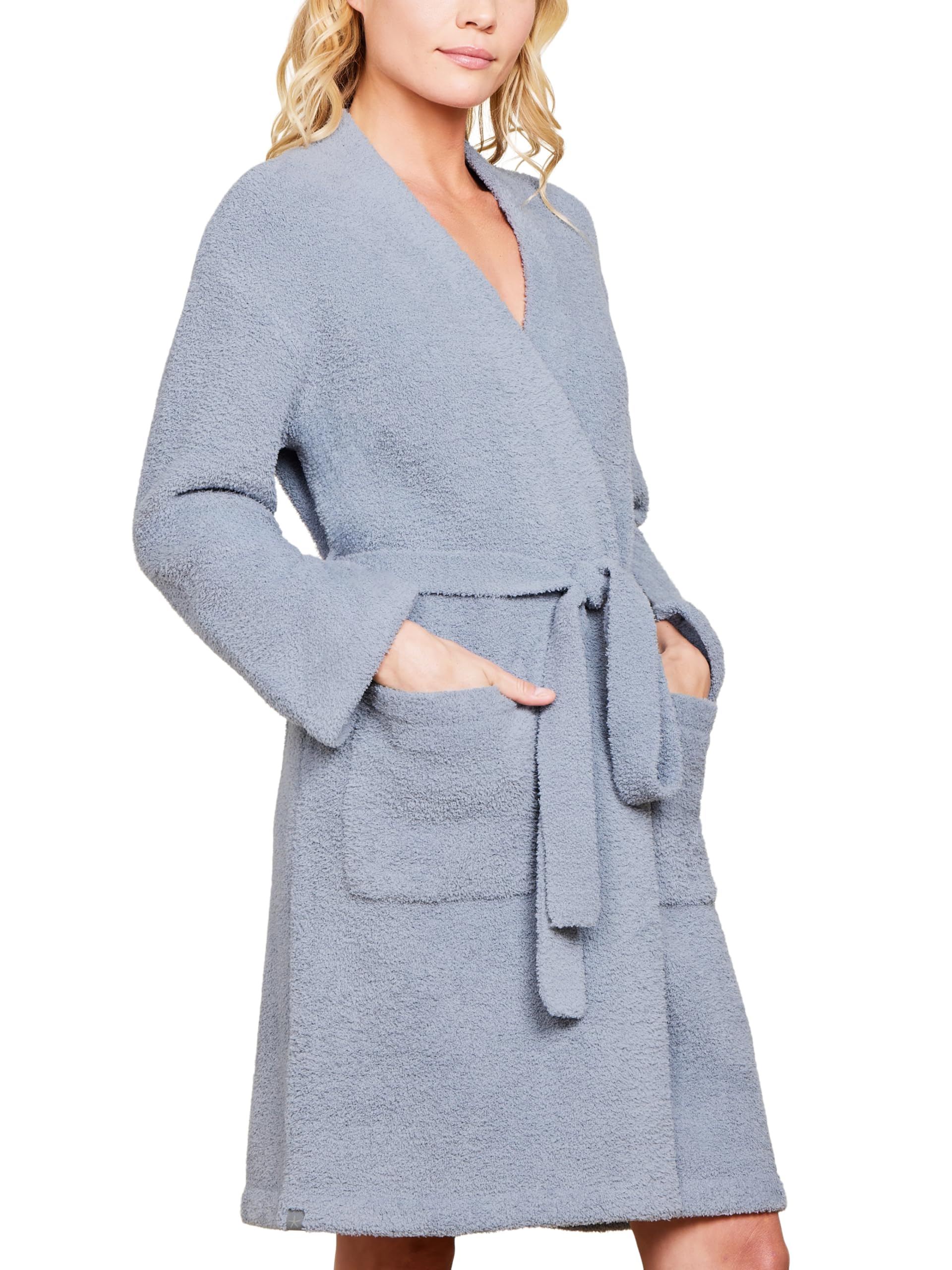 Barefoot Dreams CozyChic Bath Robe for Women Men Ultra Soft Plush Microfiber with Pockets Belt