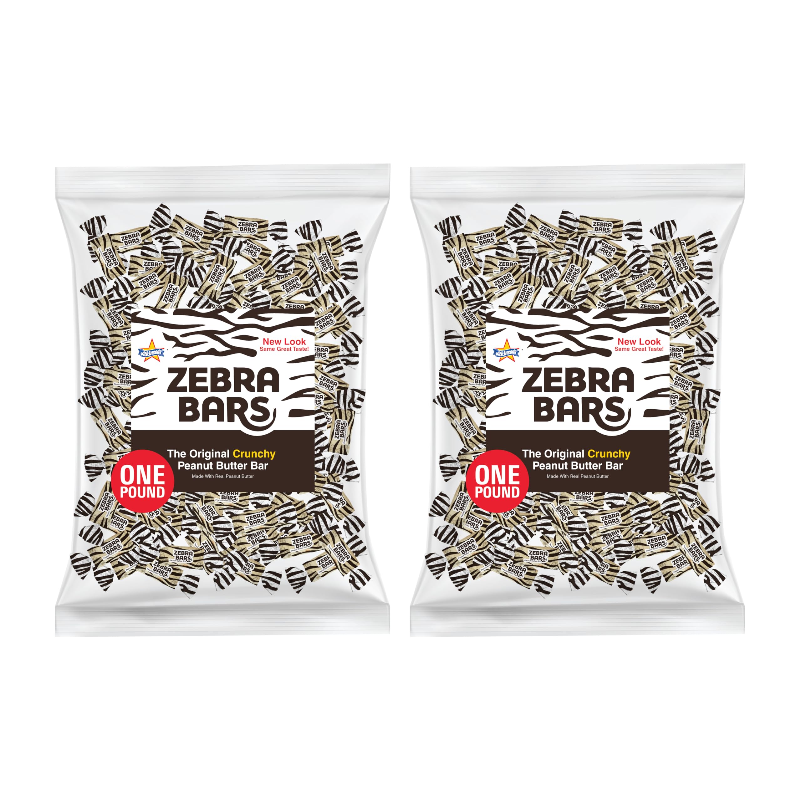 Atkinson's Peanut Butter Bars - Crunchy and Crispy Peanut Butter Candy - Gluten Free, Kosher, Vegan - 2 lb. Laydown Bag