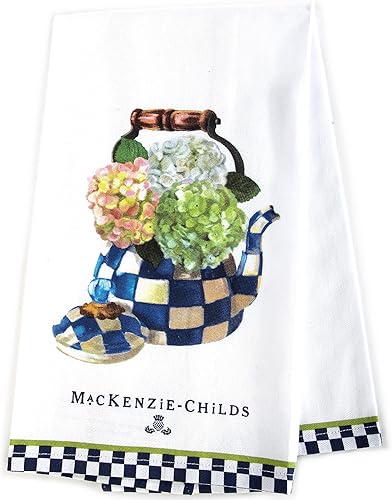 MACKENZIE-CHILDS Toalla de Cocina de Algodón, Linda Toalla de Cocina Decorativa para Limpieza y Decoración del Hogar, Juego de 1, Hervidor de Té de
