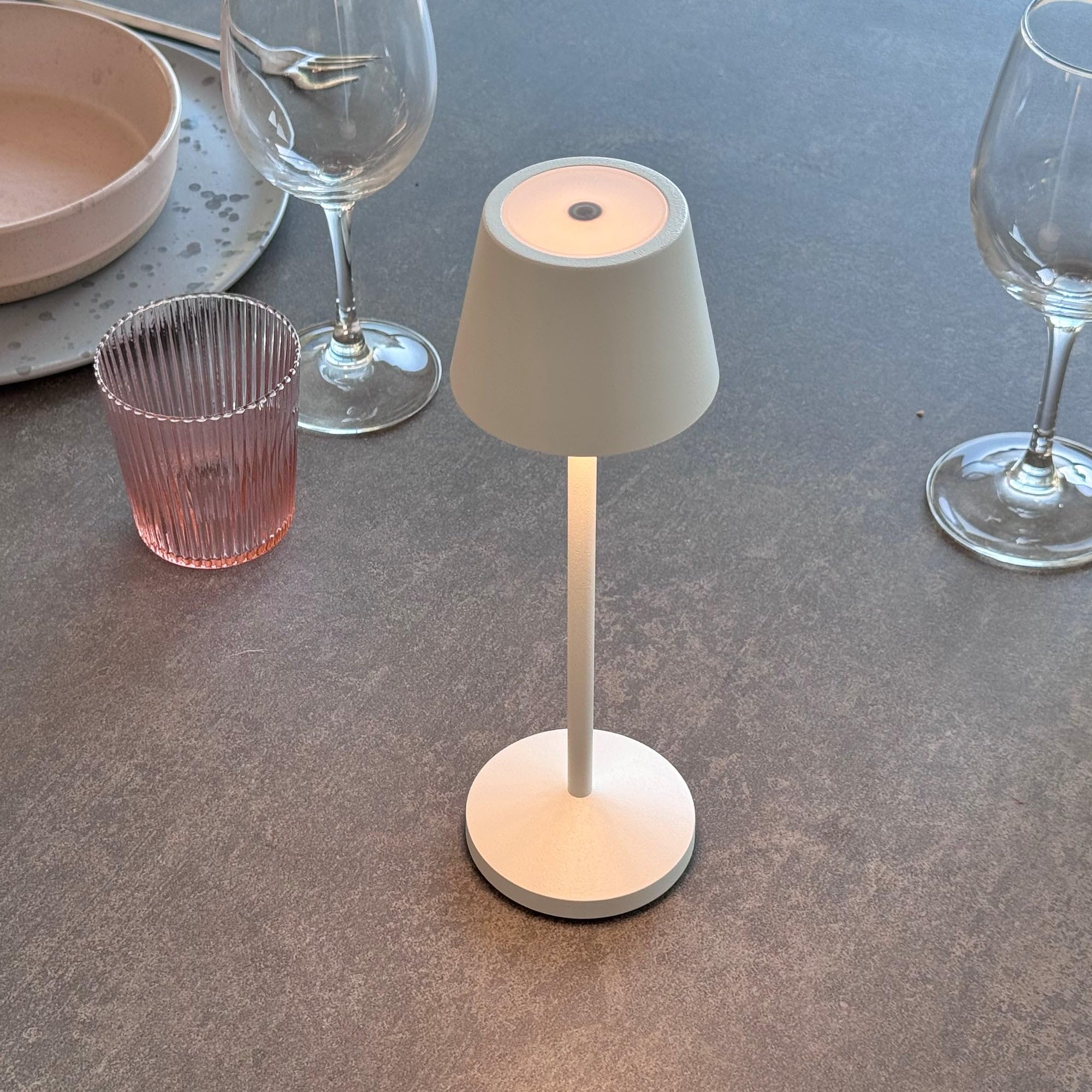 Lumisky EMILY Tischleuchte, kabellos, LED, warmweiß, dimmbar, Höhe 25 cm, Weiß