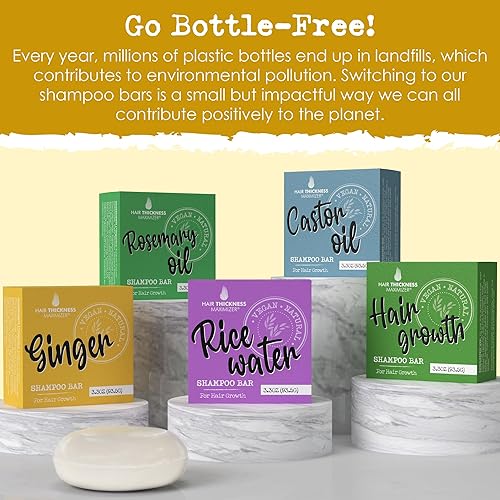 Miniatura 6 de Barra de champú de jengibre para el crecimiento del cabello, fortalecimiento. Aceite de jengibre, proteína de arroz, manteca de karité orgánica.