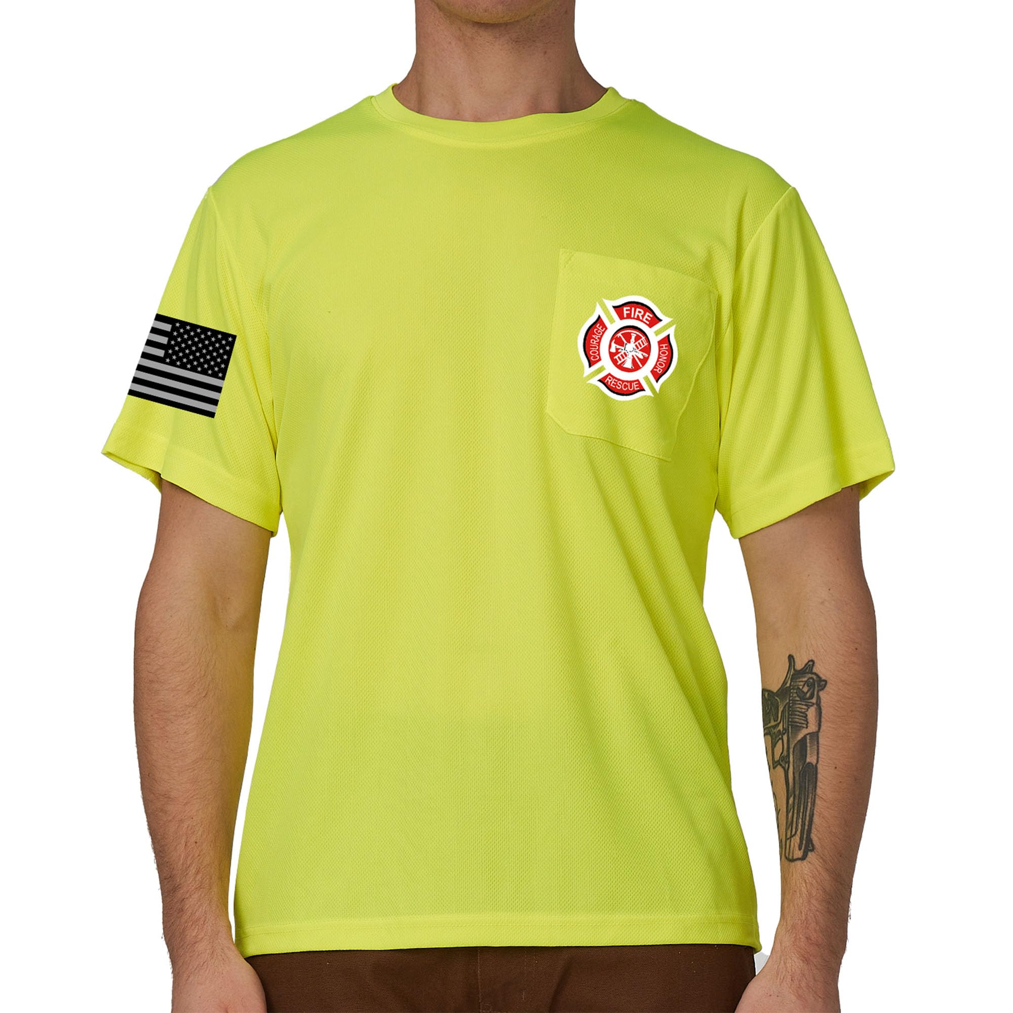 A-SAFETY Hi-Vis Reflective Shirt for Men -Long Sleeve Construction Work T-Shirt, Safety Apparel Sizes XS-6XL