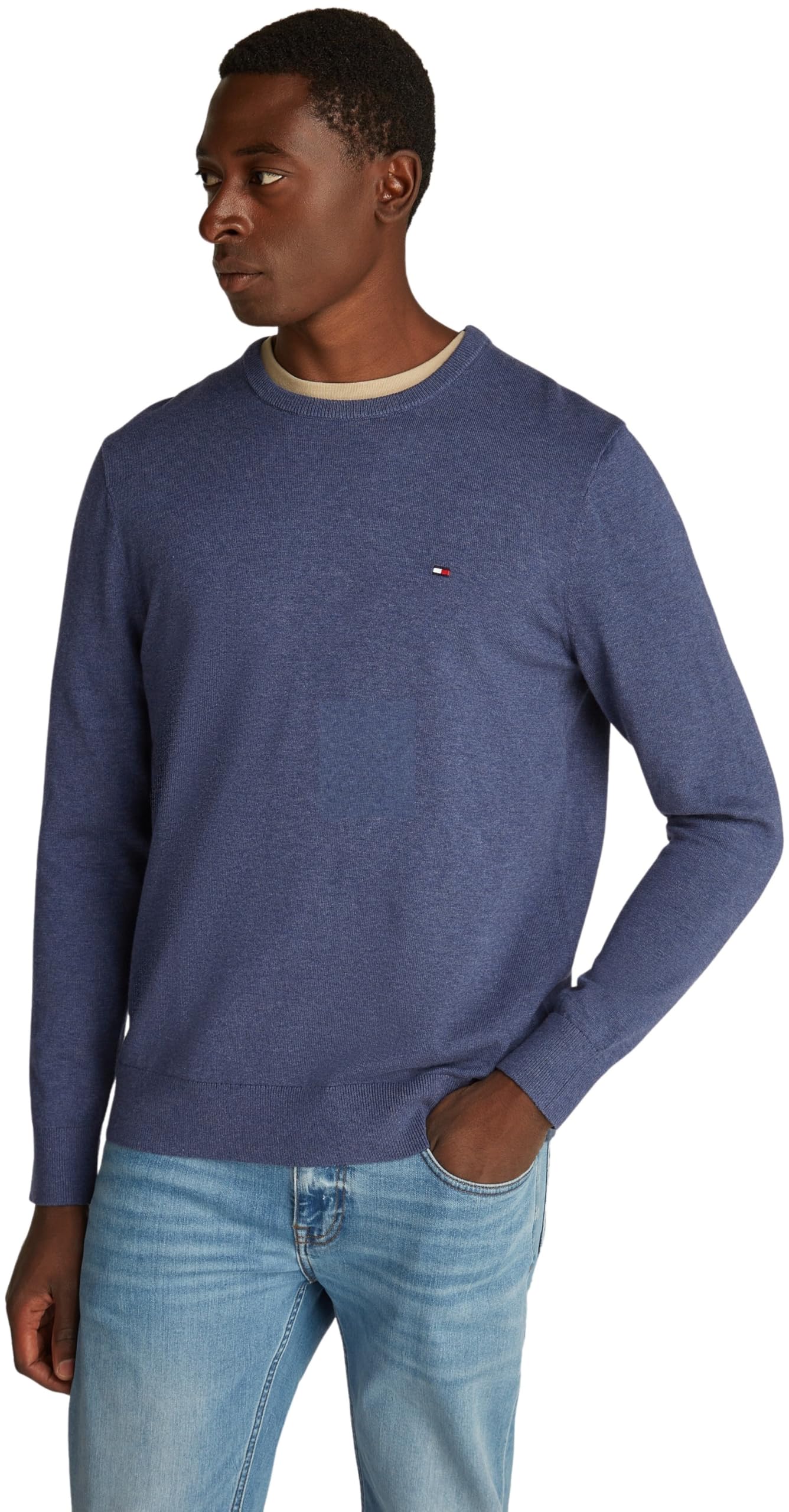 Tommy Hilfiger Herren Pullover Essential Cotton mit Rundhalsausschnitt