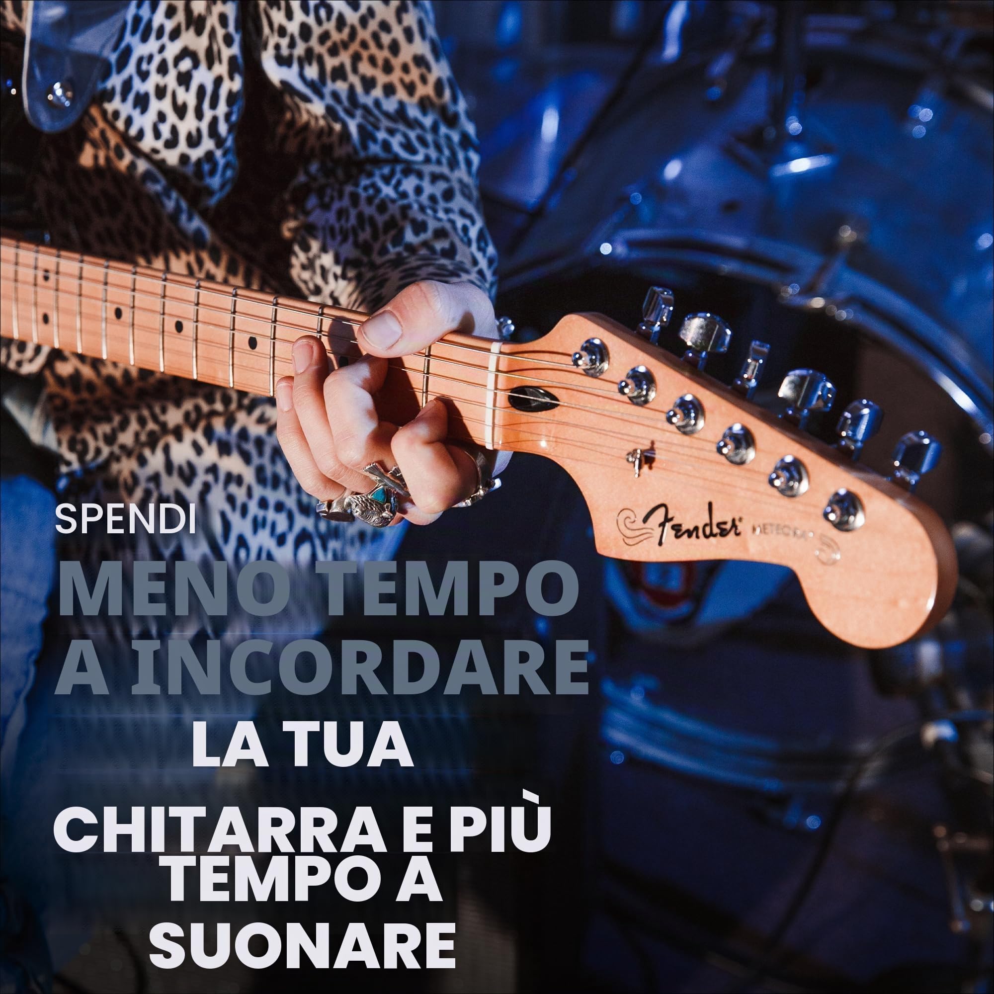Fender Meccaniche Autobloccanti per Chitarra, Set da 6, Cromate, Stratocaster e Telecaster, Stile Moderno, Altezza Scalata, Accessori Inclusi