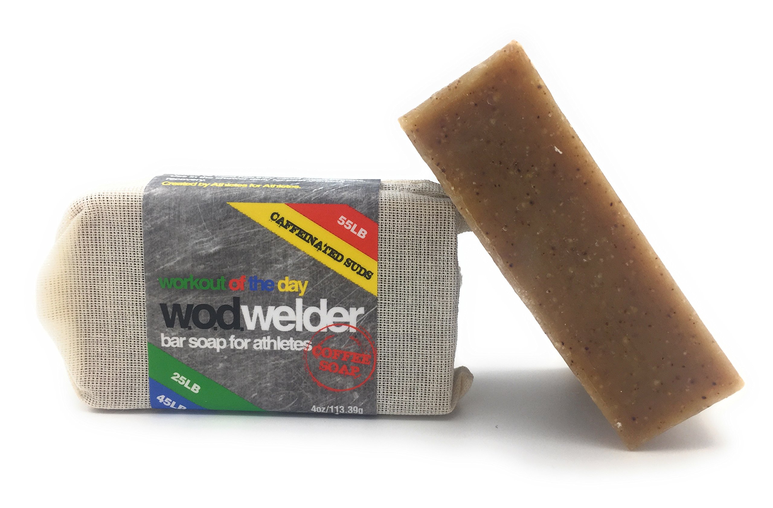 w.o.d welder All-Natural Coffee Exfoliating Bar Soap - 3 Pack - Post Workout Detox Soap Scrub for Athletes (3 Pack, Coffee)