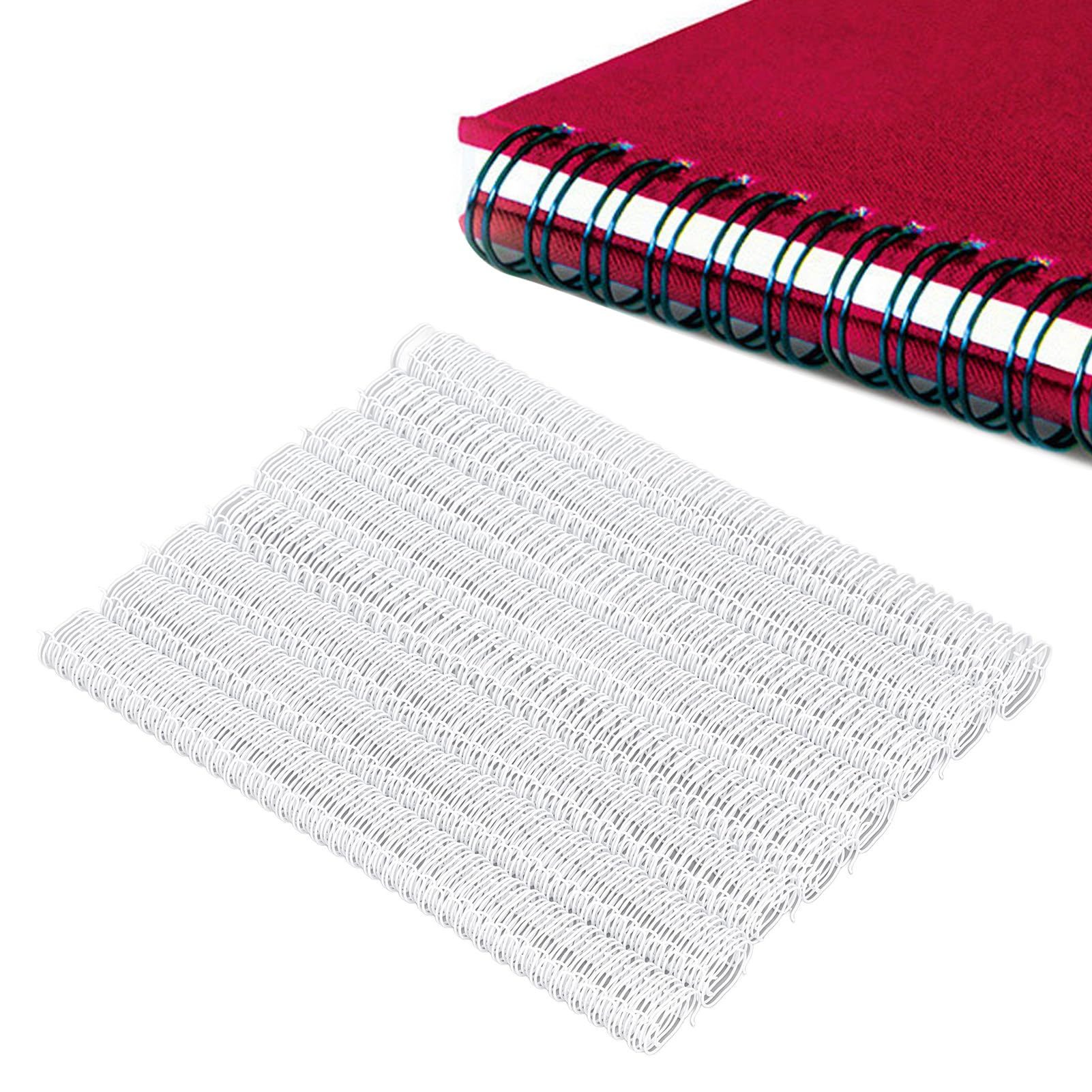 Headerbs Doppelschlaufen-Drahtbinderücken, 9 16 Zoll, Metall, Nylon Beschichtet, 34 Schlaufen, 3 1 Teilung, 120 Blatt Kapazität für A4-Berichte, Präsentationen, Studenten und Bürogebrauch (WHITE)