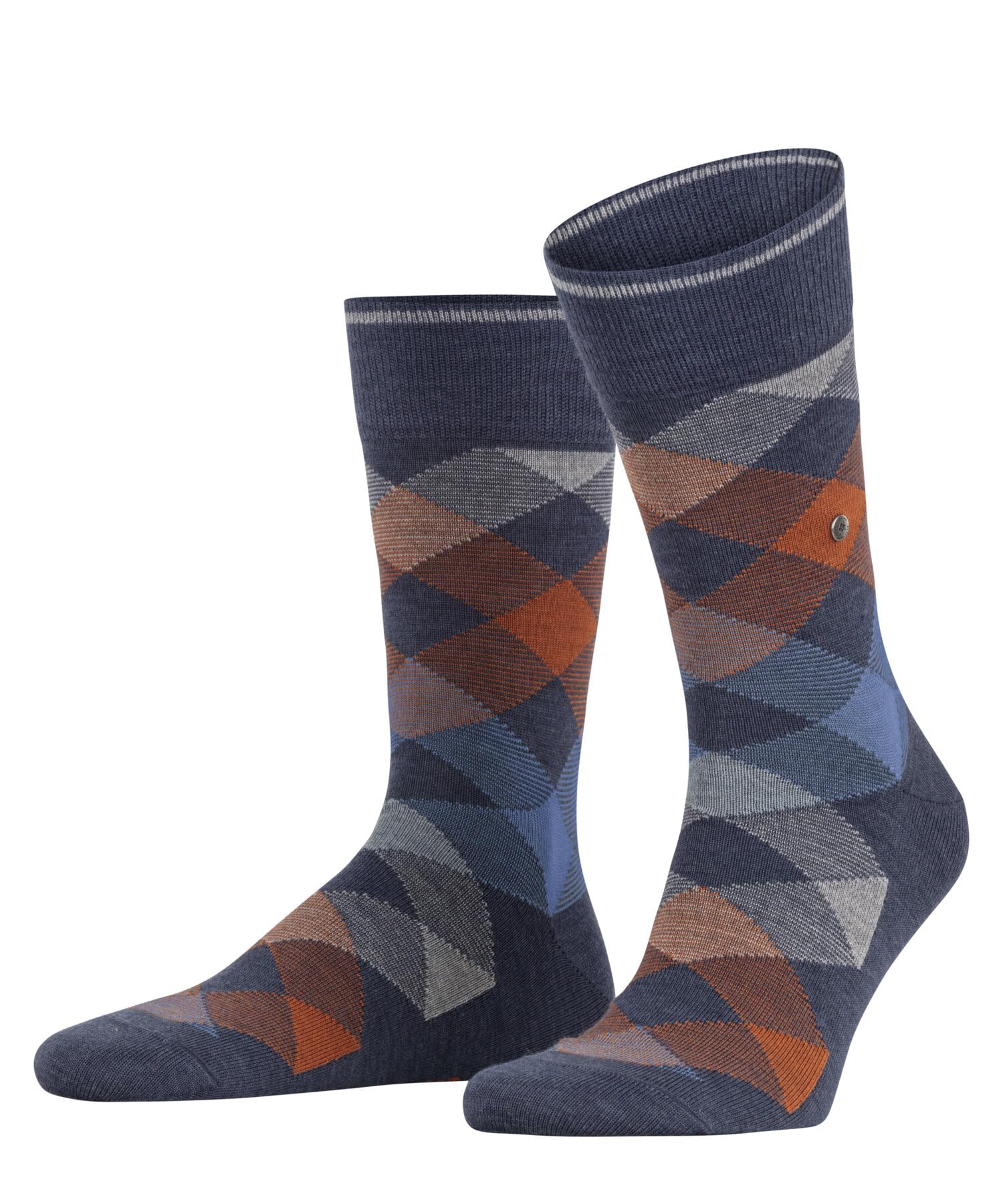 Burlington Men's Newcastle M So Wool Patterned 1 Pair Socks, Blue Dark Melange 6688, 6.5-11