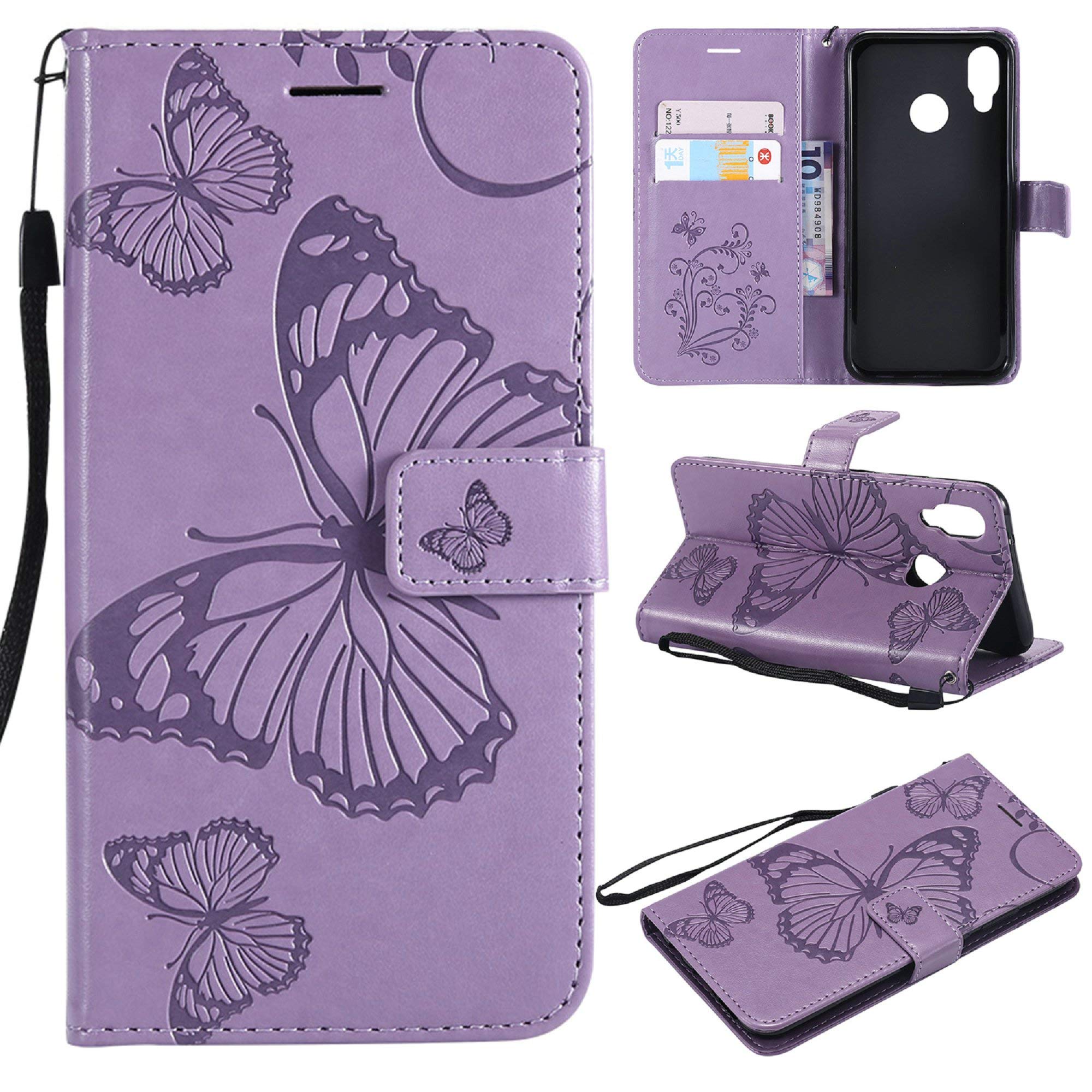 FQY-TEC | Huawei P20 Lite(5.84") case,[Lightpurple]B[Pu Leather]and[TPU]Wallet,Card slot,Stand Case for Huawei P20 Lite(5.84")(2018)