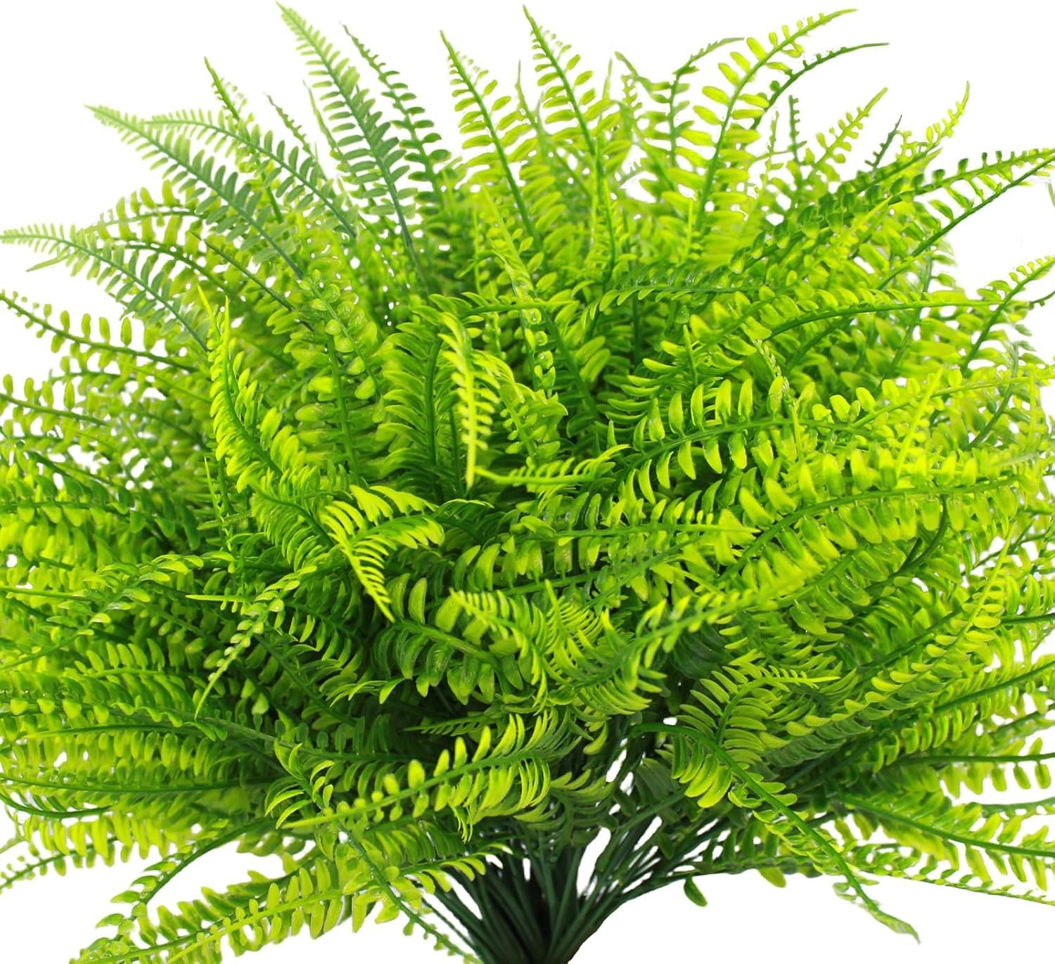 Dekorly Artificial Ferns Plant for Outdoor Planters, UV Resistant Artificial Outdoor Plants Fake Fern Stems, Faux Shrubs for Porch, Window Box, Home Decor (Green, Pack of 2)-image-28