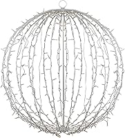 Vista 1 de Decoración navideña con esfera colgante 3D con iluminación LED, blanco cálido, 30 pulgadas