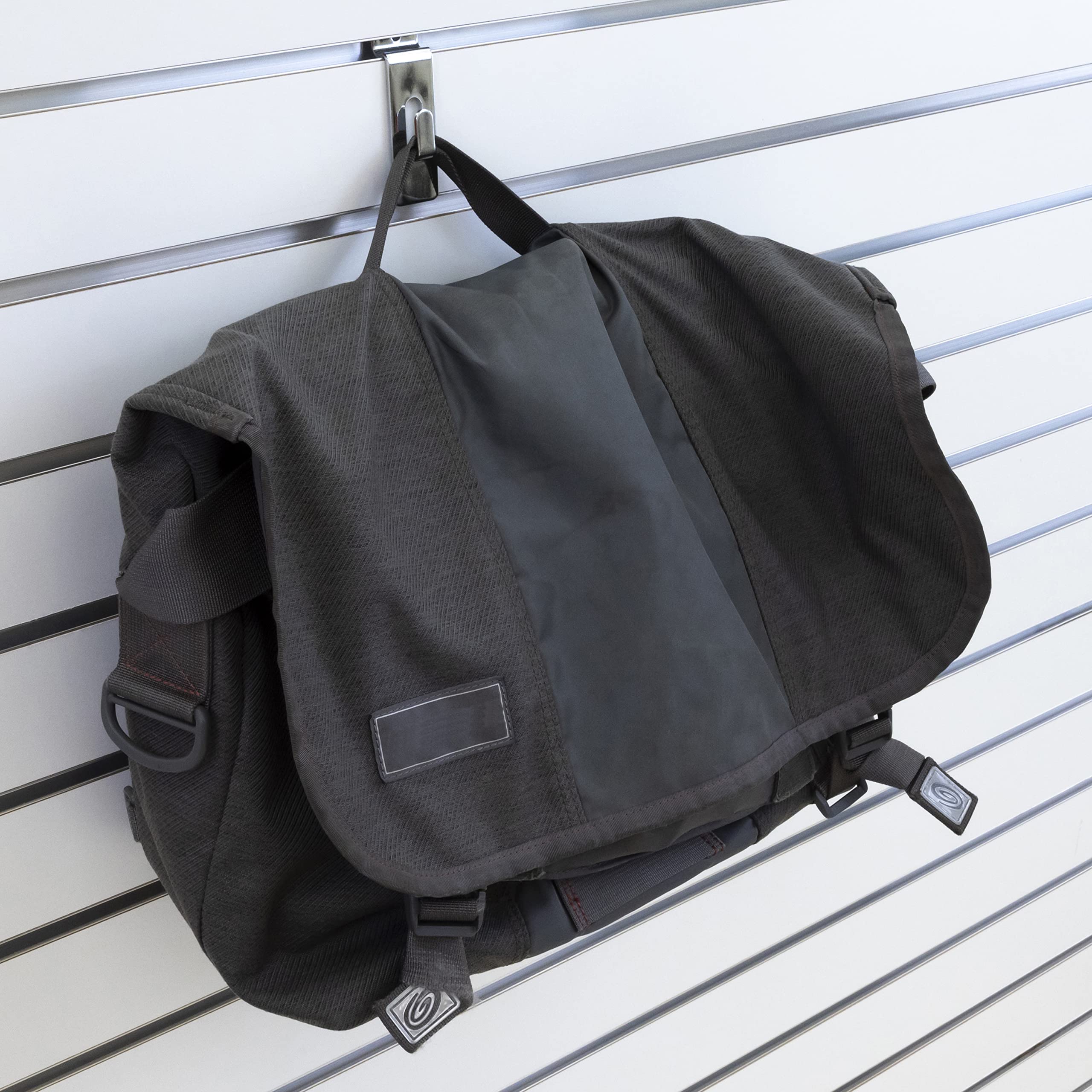 Heavy Duty Powder Coated or Chrome Plated Steel Slatwall Picture Hook, Attaches to All Typical Slatwall (Quantity 20) (Chrome, 20 Pack)