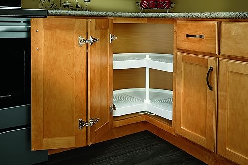 Miniatura 5 de Rev-A-Shelf Riñón de polímero de 2 estantes Lazy Susan con hardware de montaje inferior para gabinetes de base de esquina