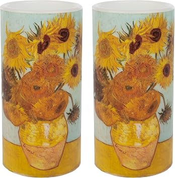 Lavish Home Sunflower 6-inch LED Candles, Set of 2 with Remote