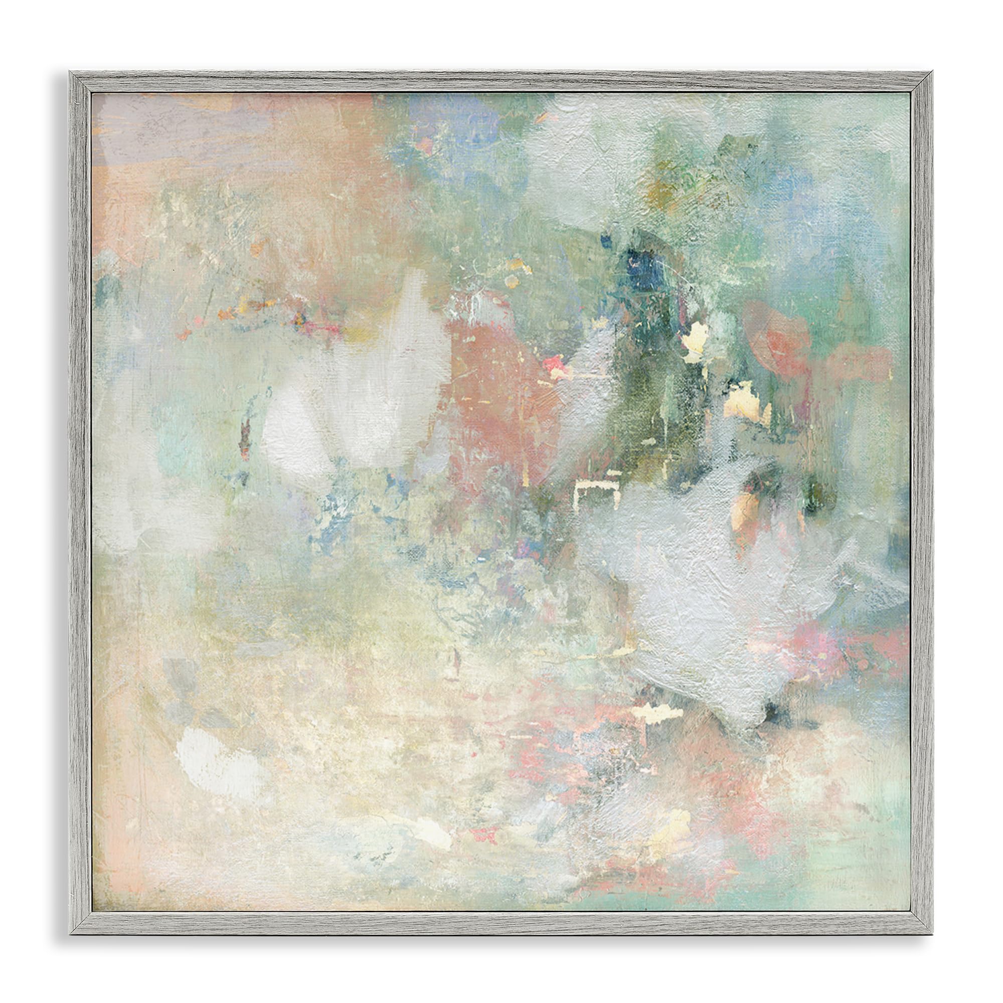 'Serene Pastel Brushstroke Harmony'| Framed Giclee Art