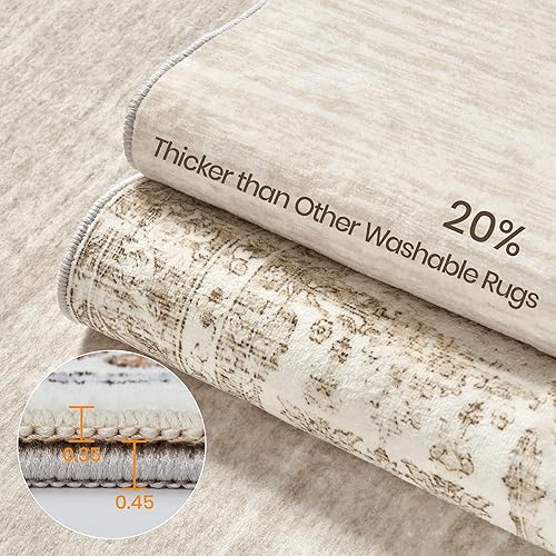 Miniatura 187 de Rugland Alfombras de área de 8 x 10, alfombra lavable resistente a las manchas, alfombras antideslizantes para sala de estar, alfombras tribales