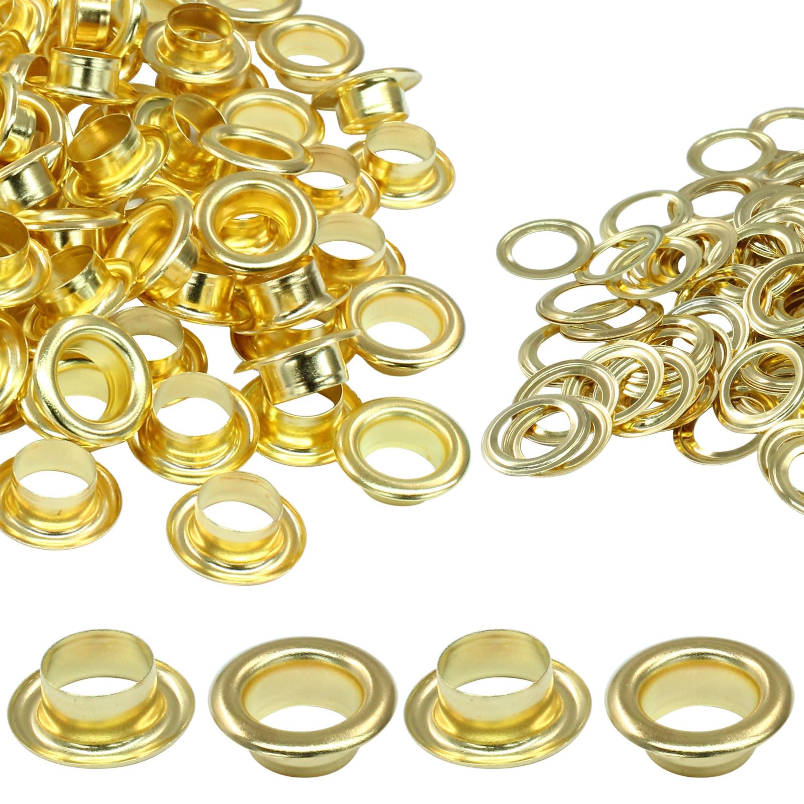Gold Grommets Eyelets - 200 Pack -16 Gold Grommets Eyelets - 200 Pack -16