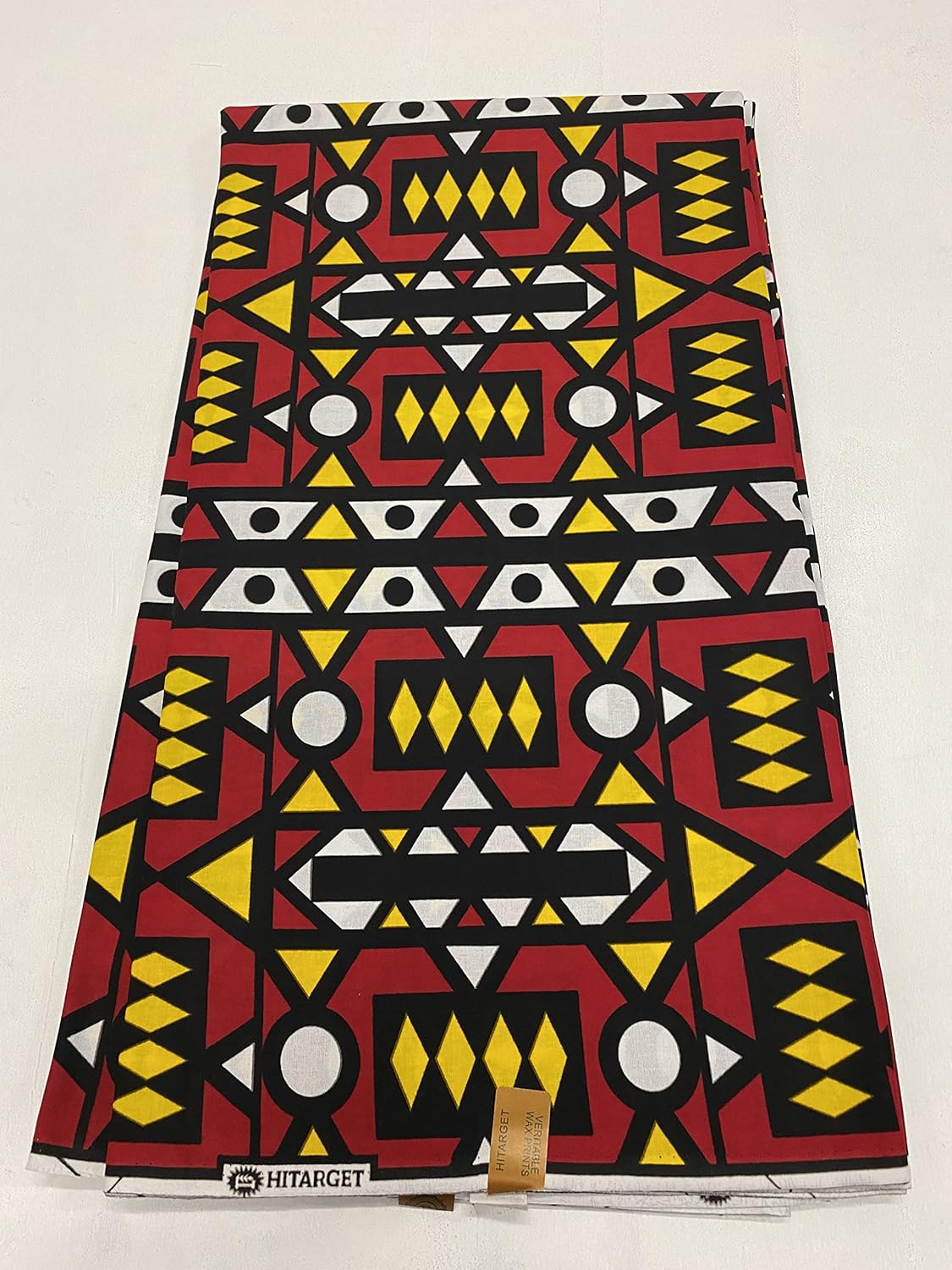 African Ankara Wax Wrapper/African Fabric/Exclusive African Traditional Tribal Prints Fabric/African Prints Fabrics/African Wax Prints Fabric/Red/Black/White- 6 Yards Piece.