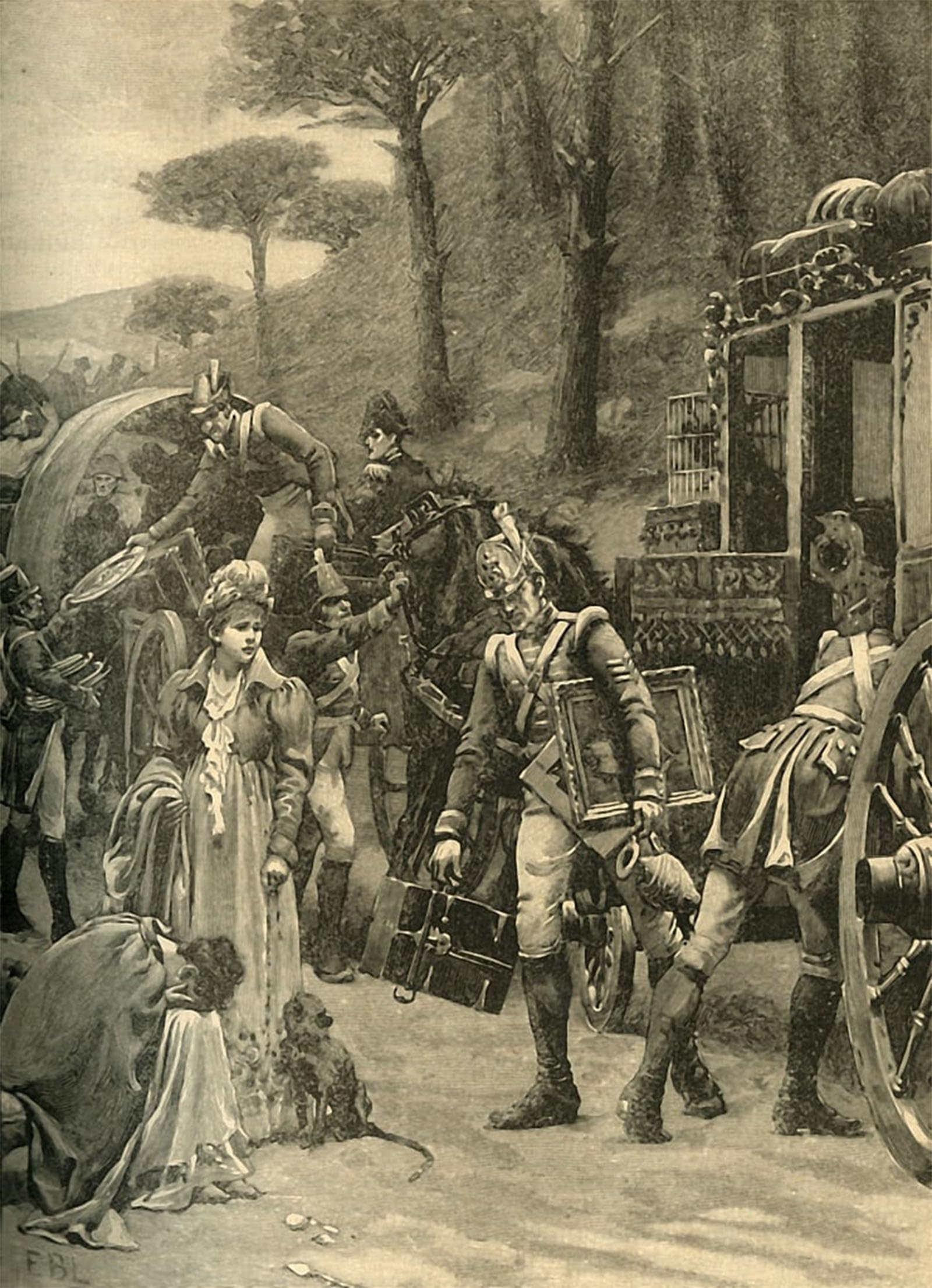 ARTXLXXBN Famous Painting Art Wall Decor Abstract Art Picture Flight of King Bonaparte From Vitoria Spain by Edmund Blair Leighton Animal Pictures for Home Decor 60x90cm