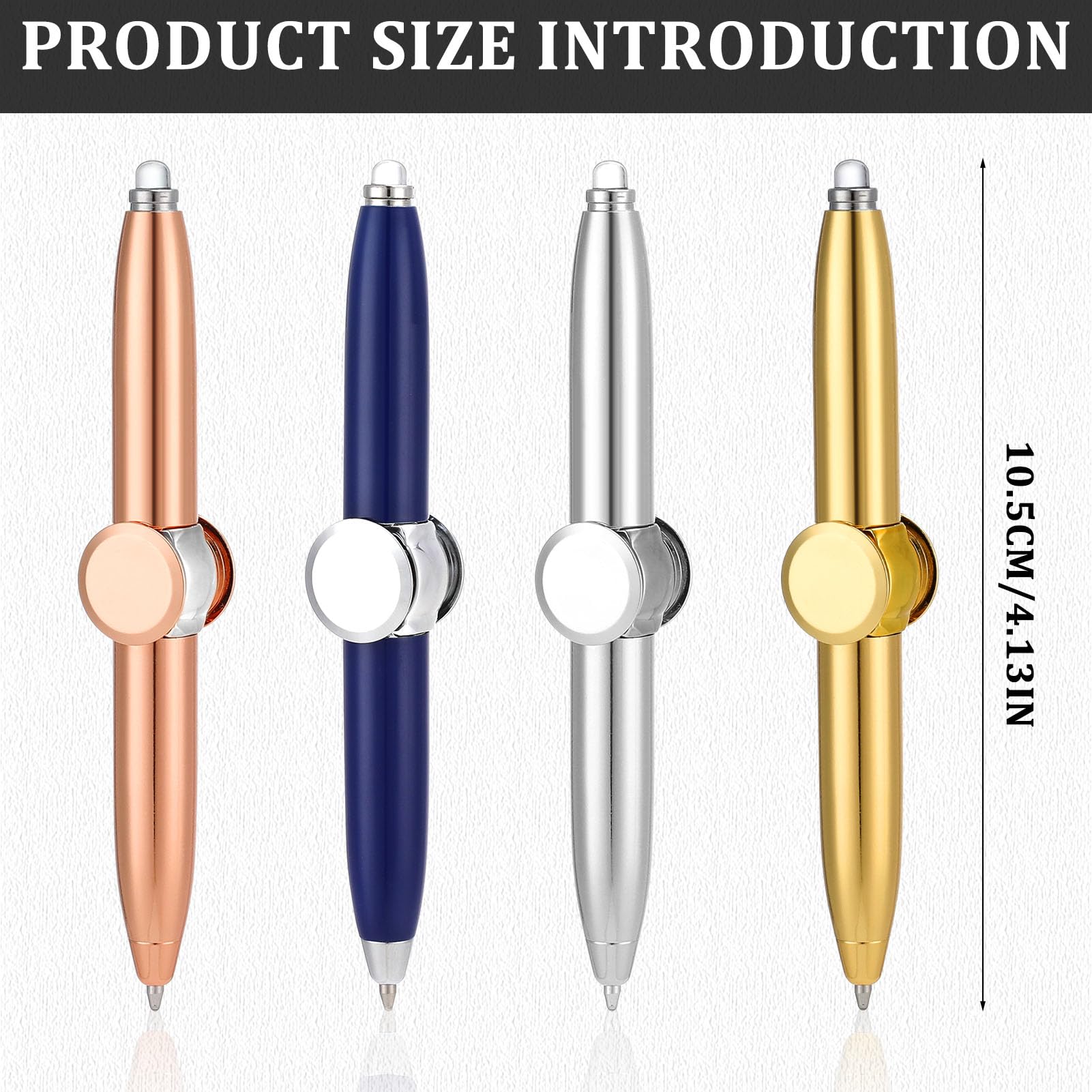 Saerryor 4PCS Spinning LED Light Pen, Fidget Metal Writing Tool With Spotlight for Stress Relief and Mood Regulation - Image 2