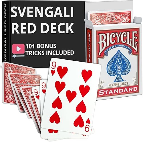 Miniatura 19 de Ted's Sterling Magic Precision Red Rider Back Bicicleta Svengali Deck con instrucciones para más de 100 trucos (6 de clubes)