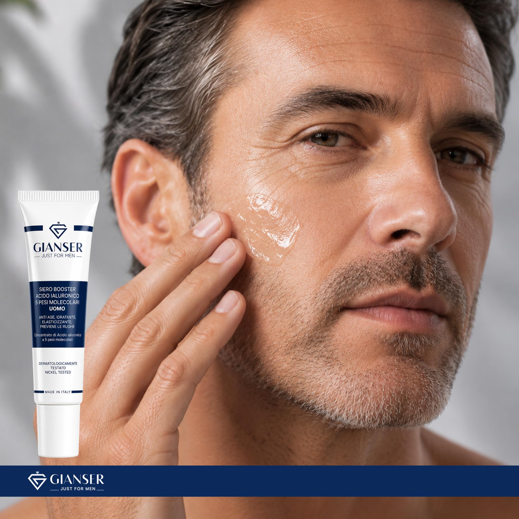 Sérum Facial Hombre con Ácido Hialurónico Puro – Booster Efecto Lifting Antiarrugas e Hidratante – Cuidado Facial Masculino 20 ml