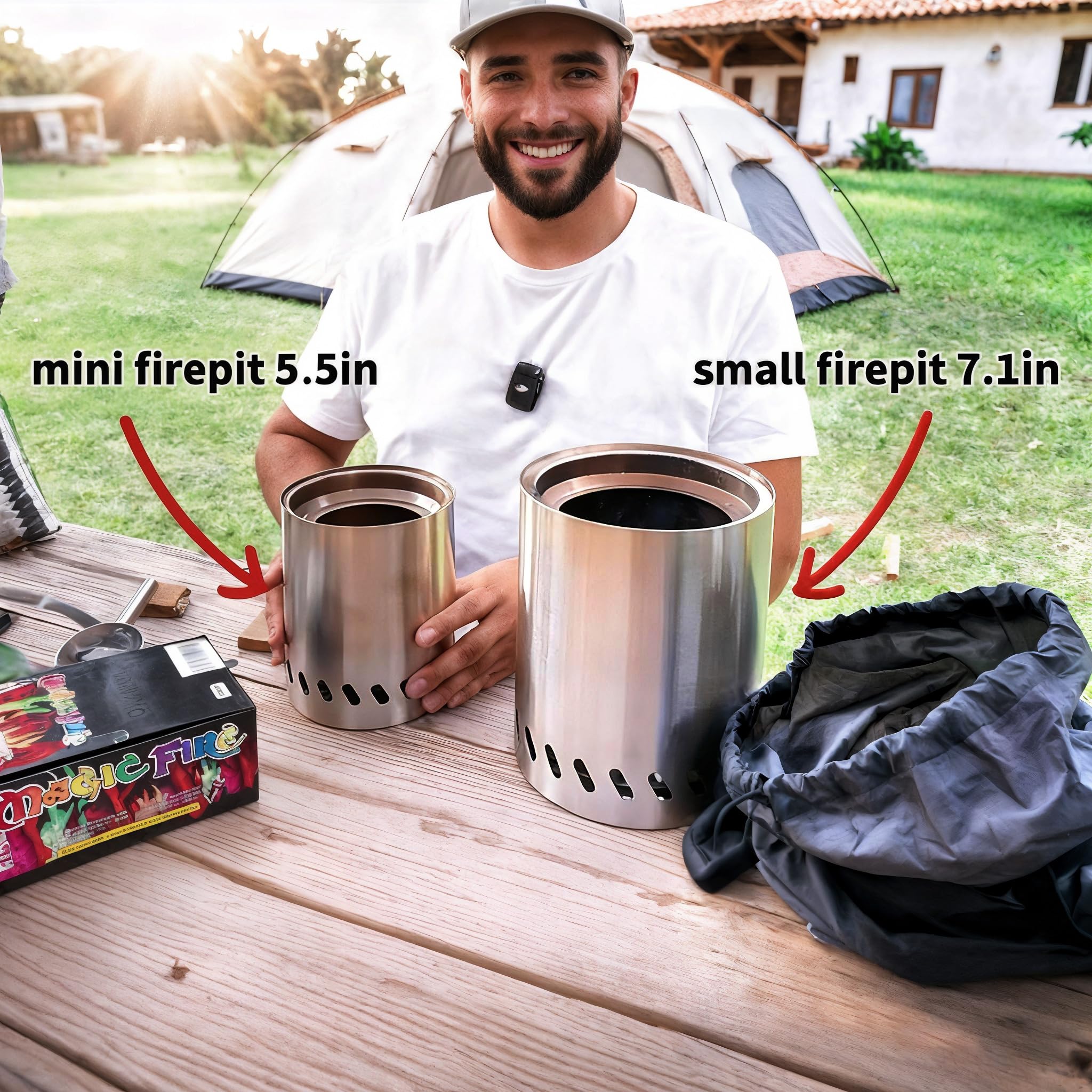 The 5 Best Tabletop Fire Pits for 2026 1 HGD Tabletop Fire Pit, Smokeless Firepit Outdoor, Mini Fire Pit for with Carry B - product photo