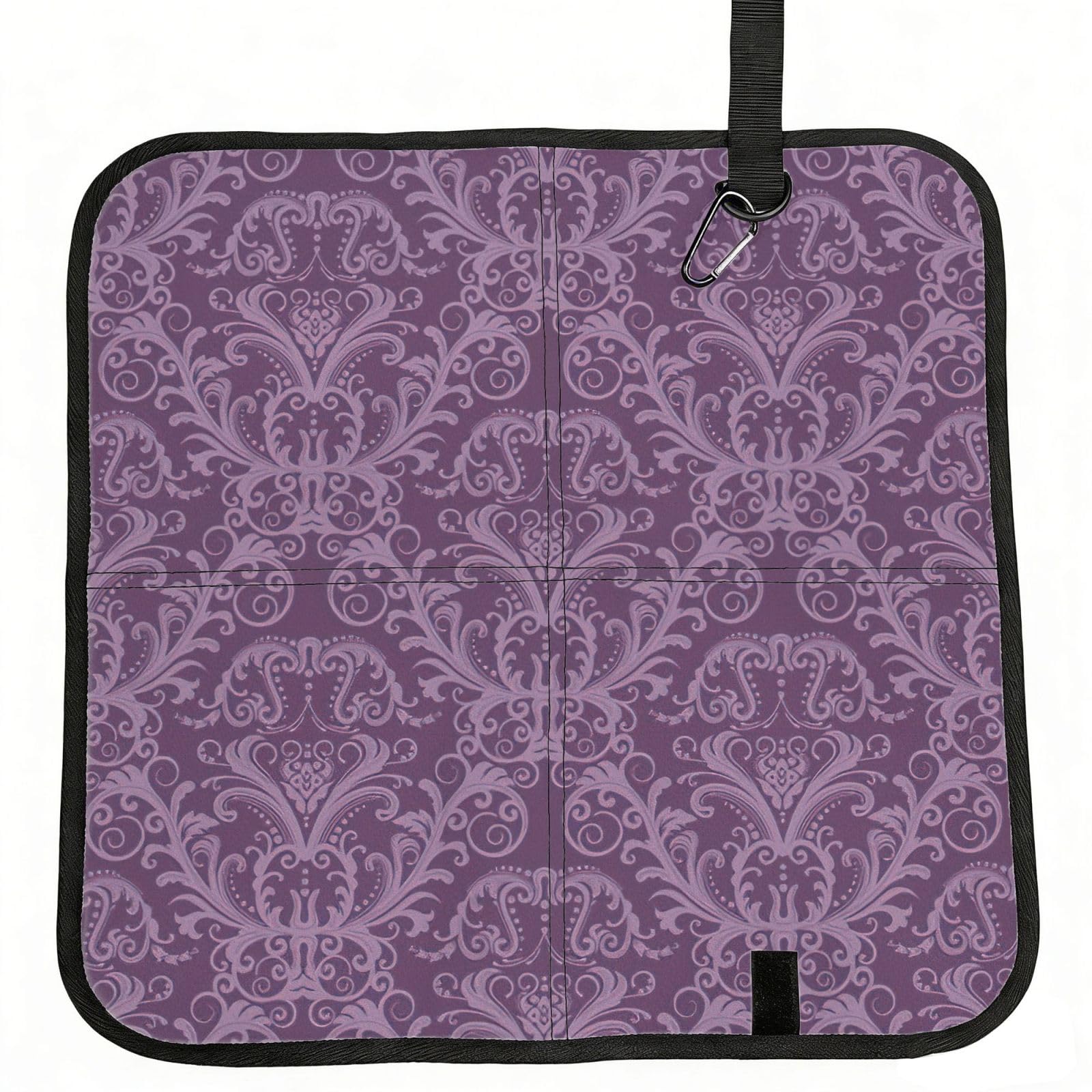 KAPPTYY Purple Printed Bleacher Seat Cushion PE Foam Filling, Foldable Sitting Pad for Concert Stadium Events