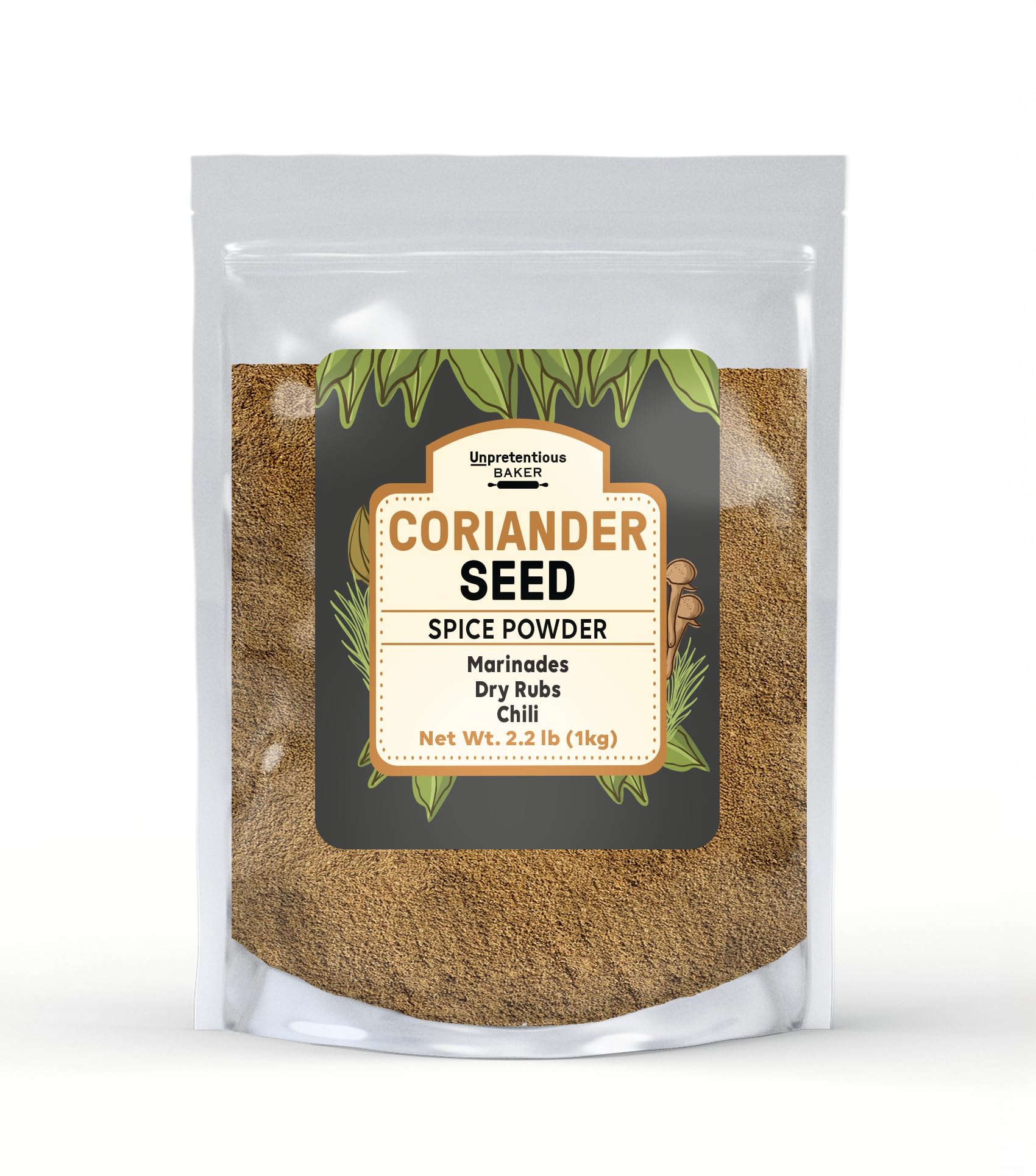 Unpretentious Coriander Seed Powder, 2.2 lb, Traditional Spice for Marinades, Chili, Dry Rubs
