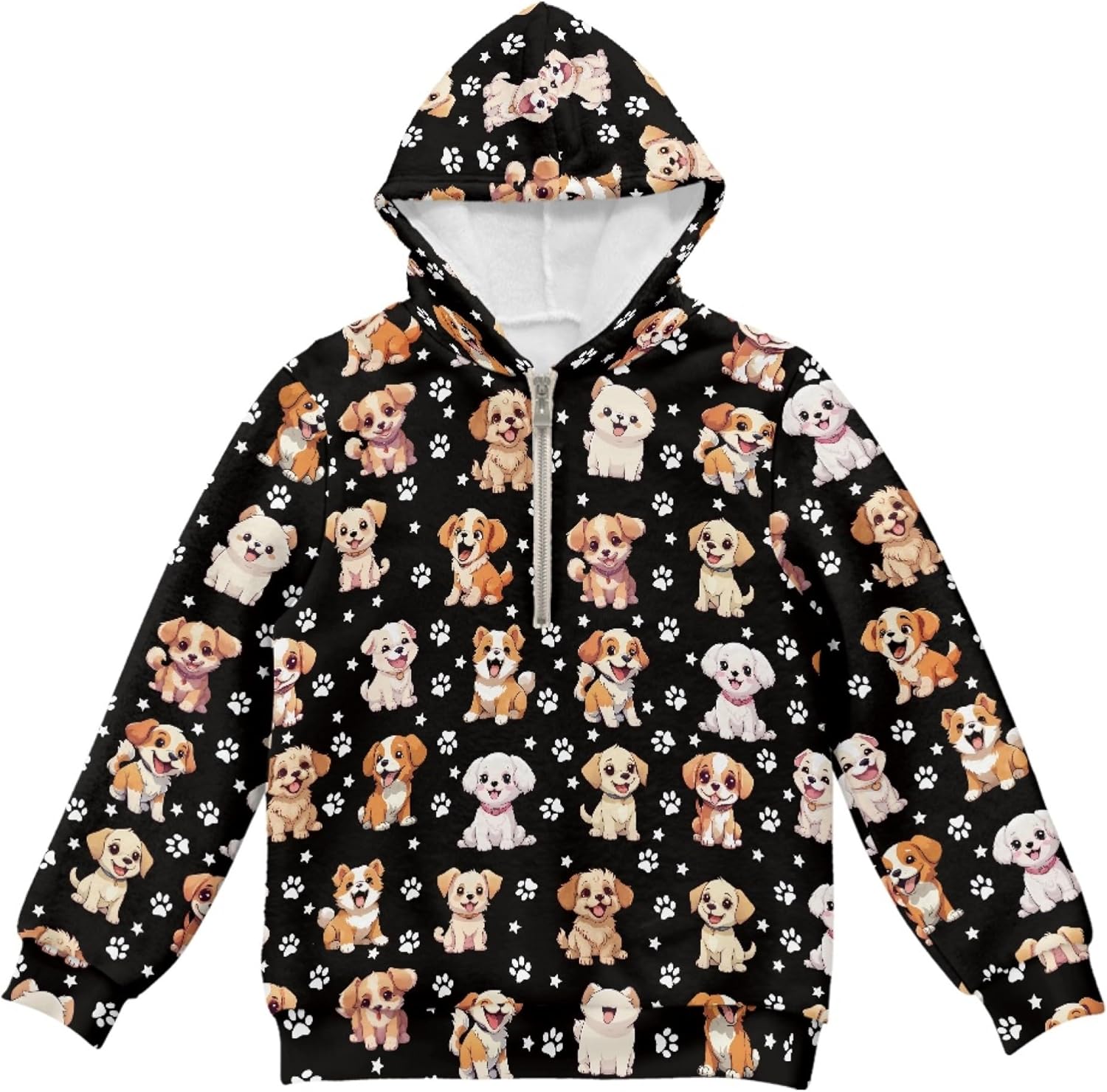 Hawapod Hoodie For Girls Graphic Lightweight Comfortable Long Sleeves Half Zip Pullover Hoodie Sweatshirt With Pockets