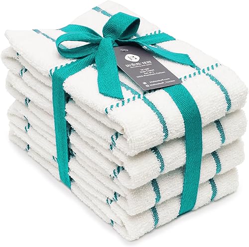 Miniatura 23 de Toallas de cocina 100% algodón de terry Mellow Buff, paquete de 4, 16 x 26 pulgadas, toallas de cocina súper suaves y absorbentes, perfectas para
