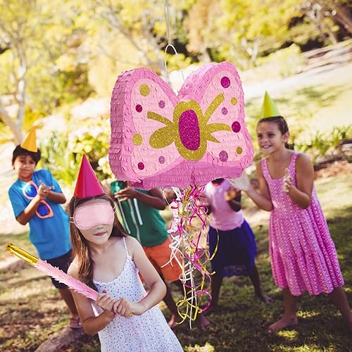 Miniatura 119 de WERNNSAI - Piñata de sirena plegable, piñata de cumpleaños con flecos que incluye cuerda para jalar, venda y bate. Decoraciones