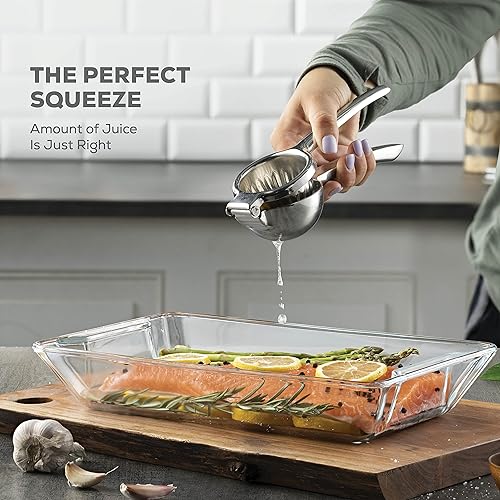 Miniatura 2 de Exprimidor de limón de acero inoxidable de alta calidad, exprimidor de lima resistente, manual de exprimidor de limón con mango cómodo para extraer