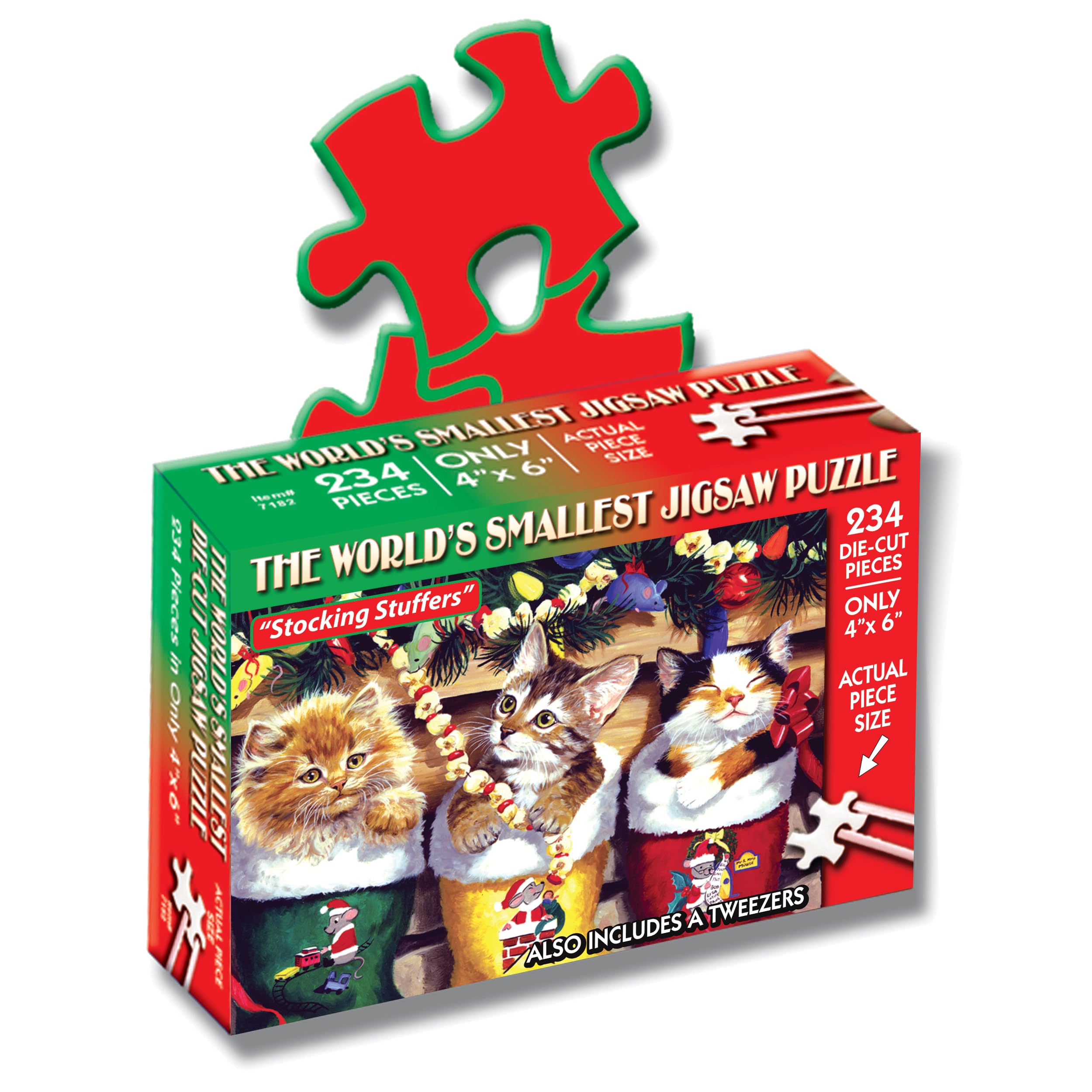 TDC Games World's Smallest Holiday Jigsaw Puzzle, Stocking Stuffers - Mini Puzzles, Small Challenging Travel Art Puzzle for Adults, 200+ Pieces, Stocking Stuffers